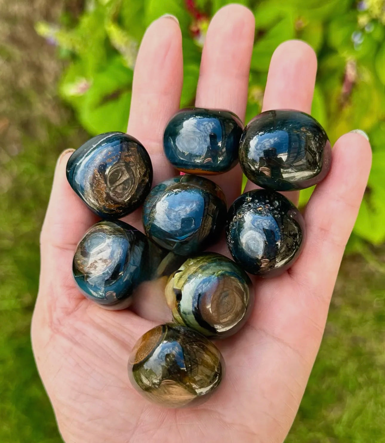 Blue Tiger Eye Tumble Healing 3 Pieces