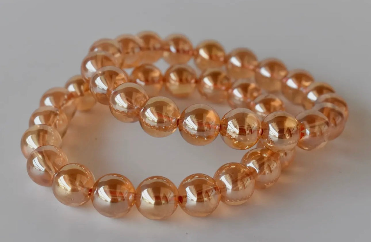 Aura Citrine 8mm Bracelet - raises vibration and radiates happiness
