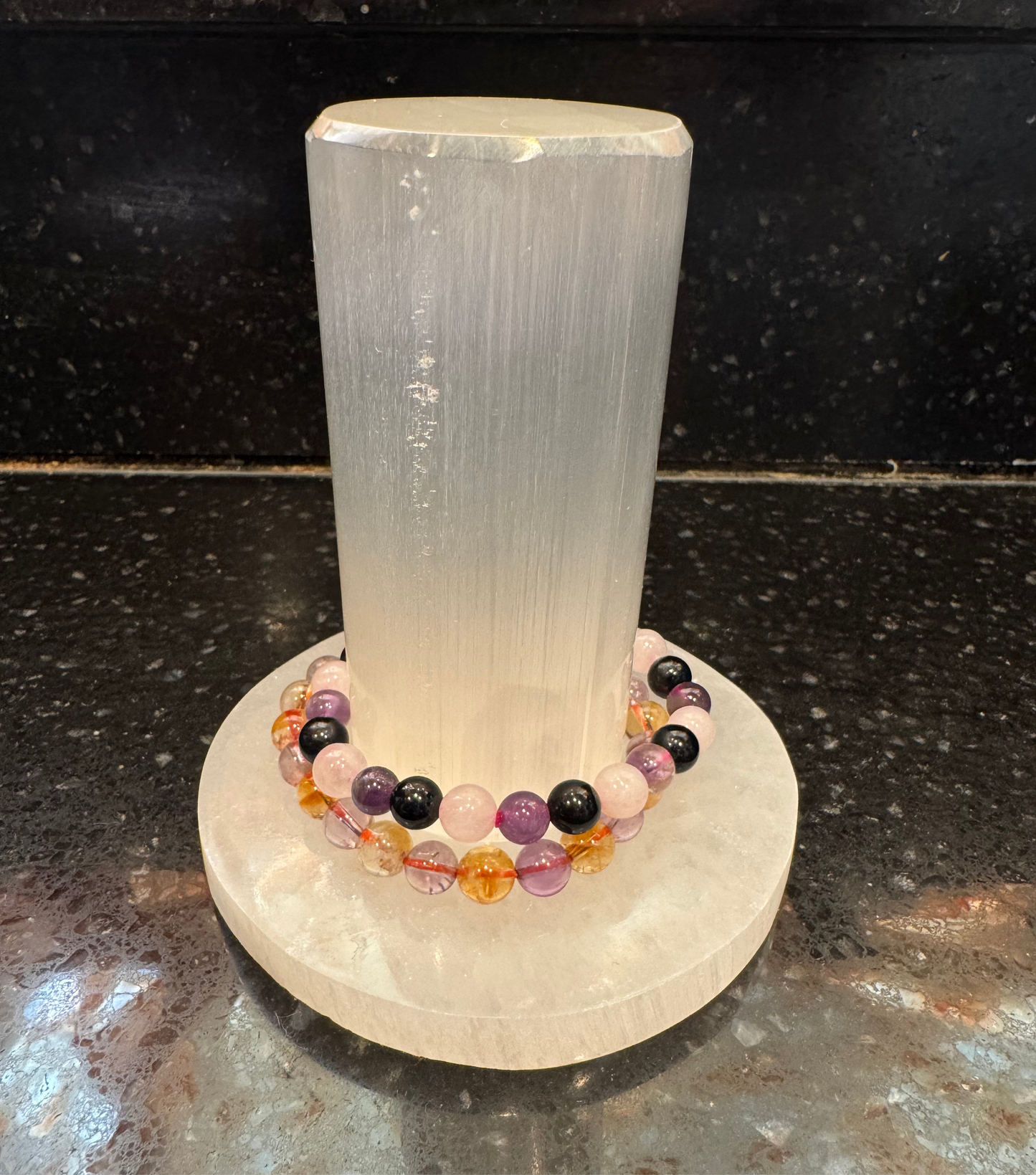 Selenite Crystal Charging Station 2 Piece Set Selenite Plate and Harmonizer