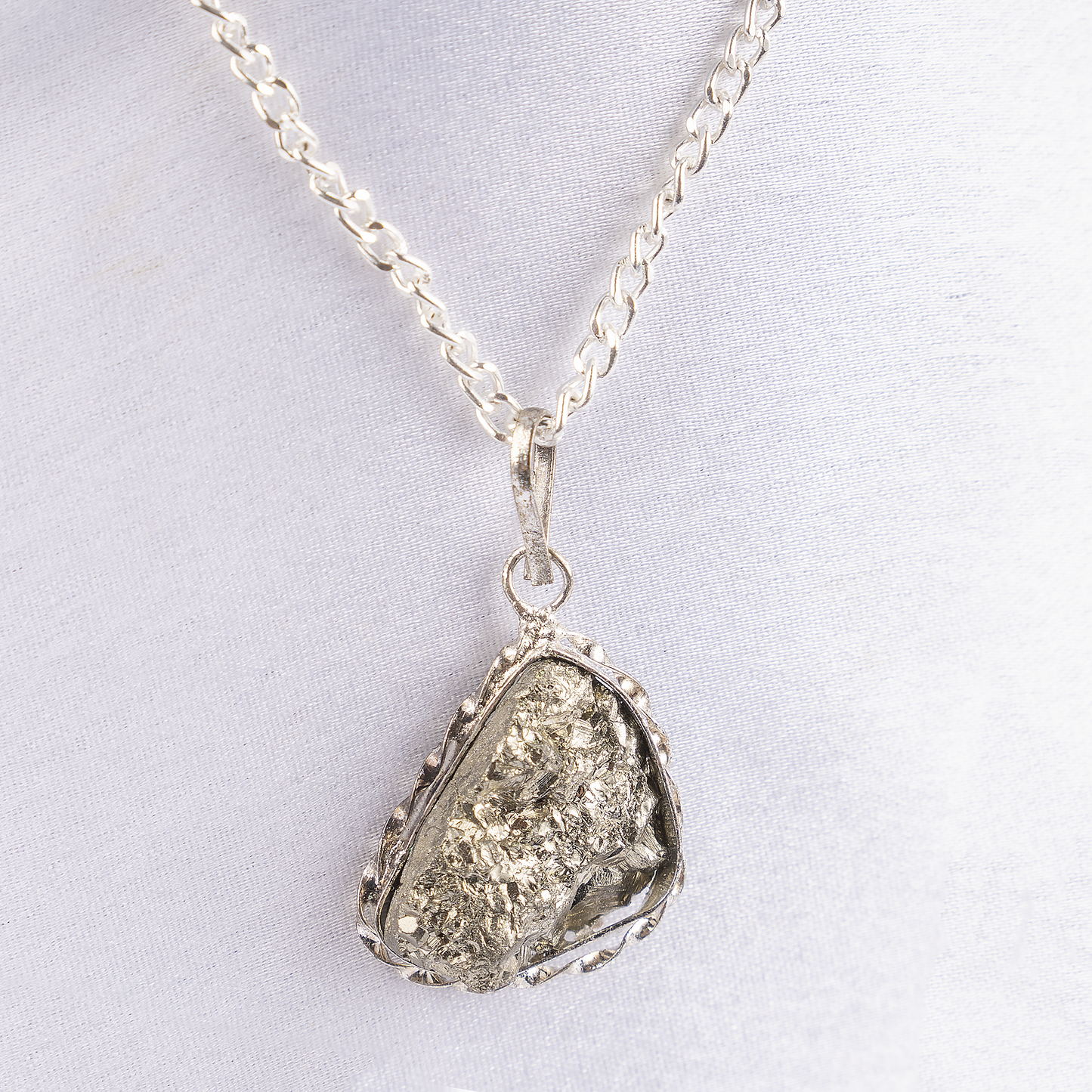 Raw Pyrite Crystal Pendant to Manifest Wealth & Protection