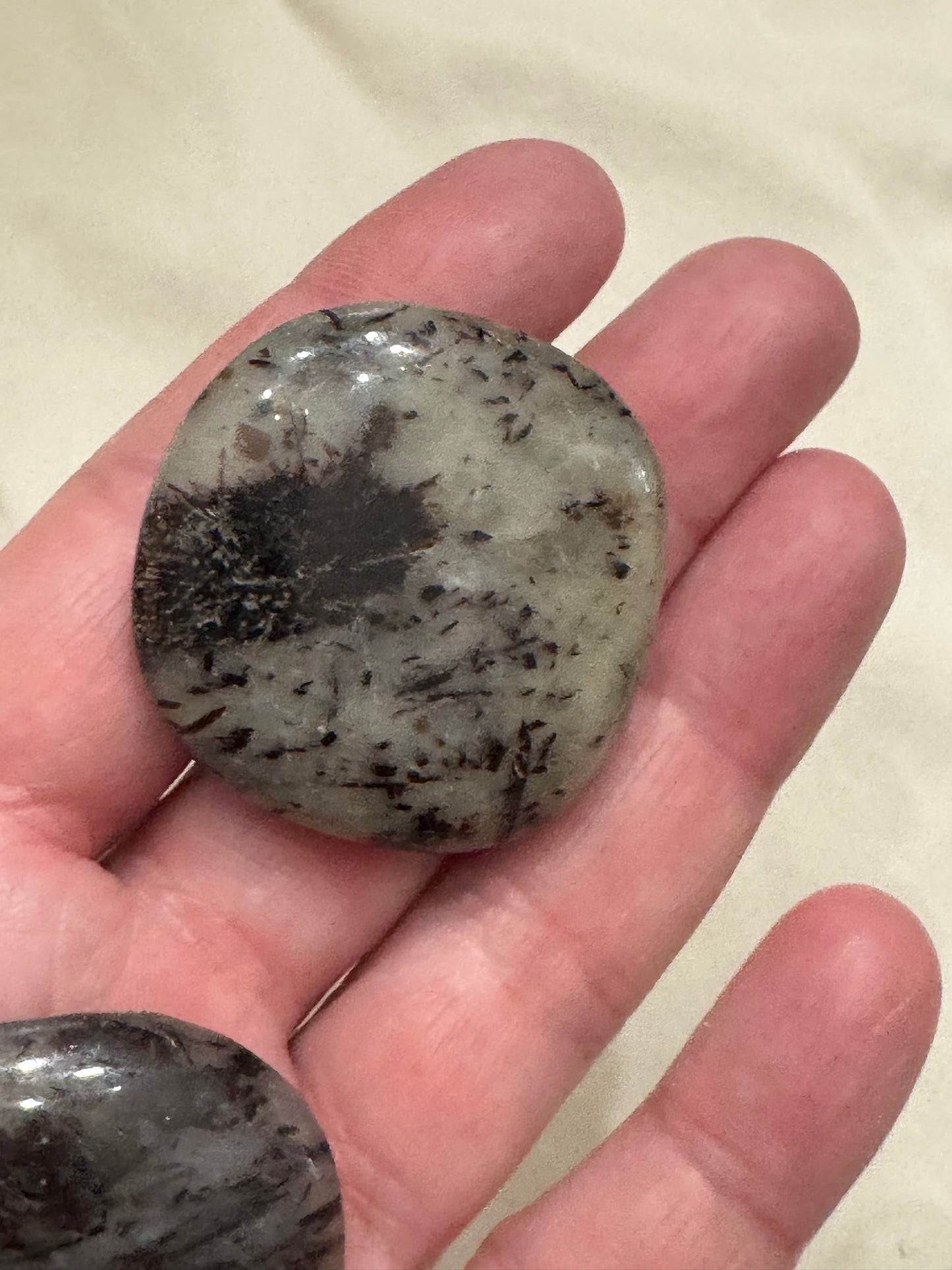 Astrophyllite Crystal Smooth Flat Stone Pocket Palm