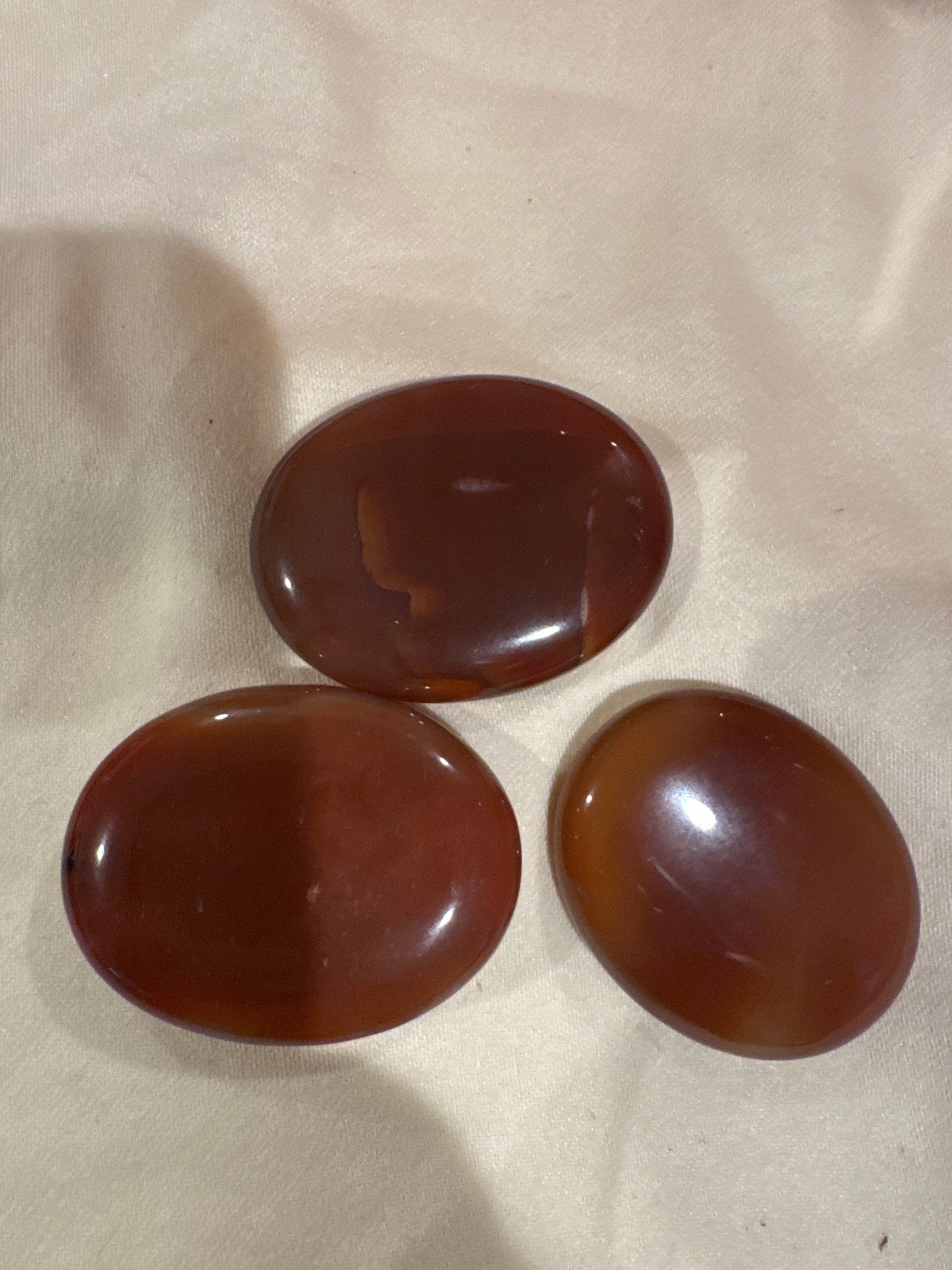 Carnelian Crystal Flat Smooth Stone