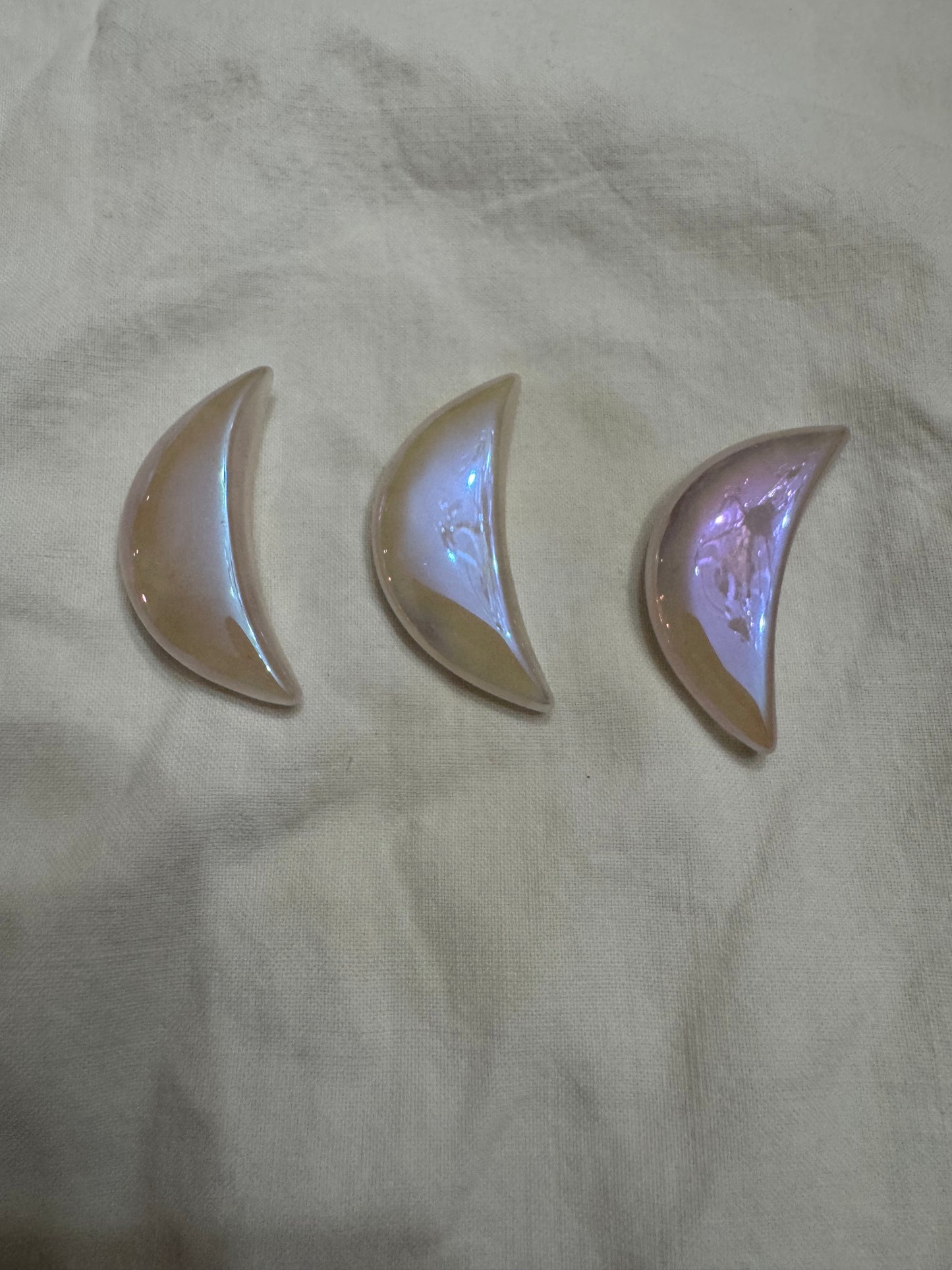 Aura Rose Quartz Crescent Quarter Moon 🌙 1 Moon