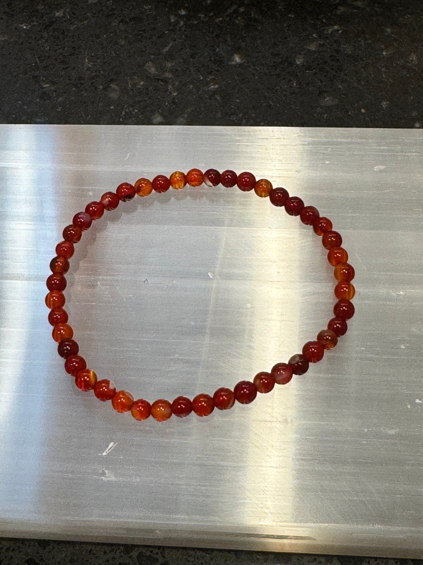 Carnelian Crystal Bracelet 4mm