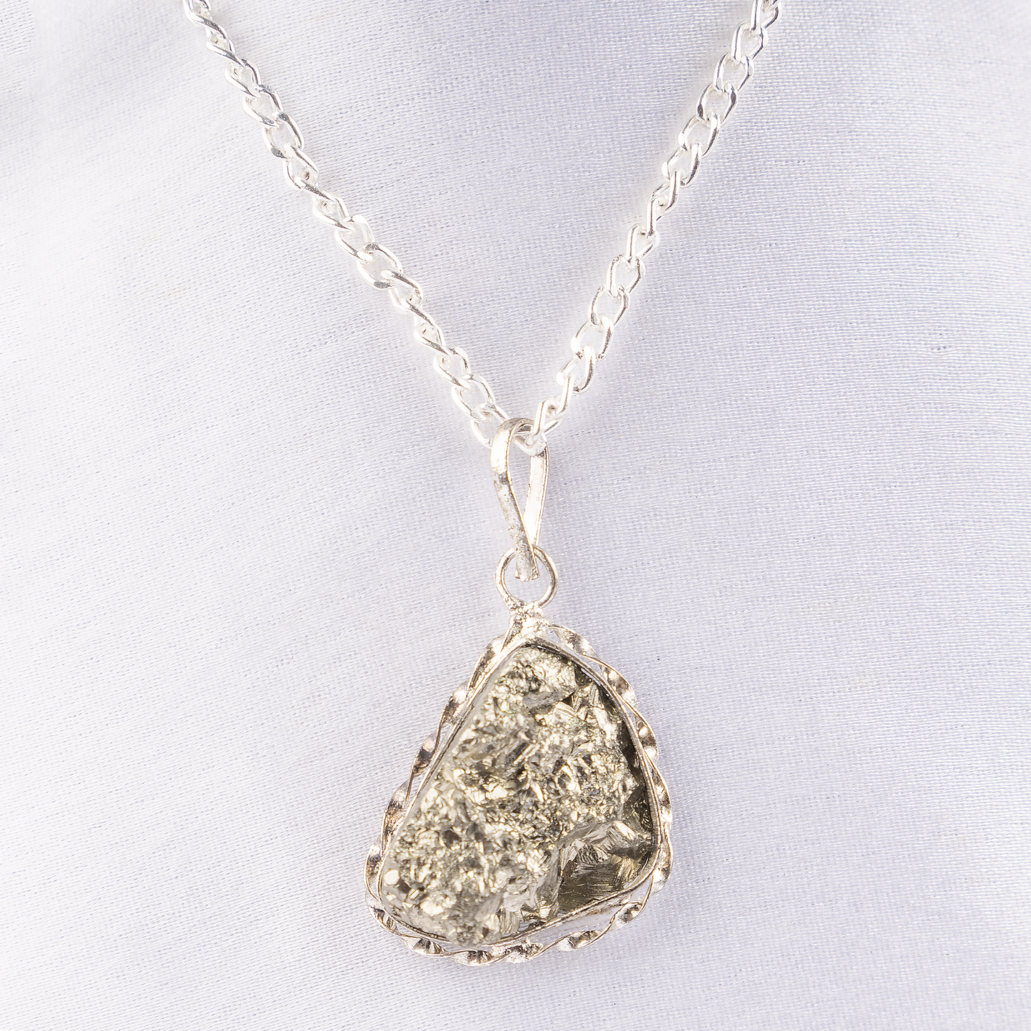 Raw Pyrite Crystal Pendant to Manifest Wealth & Protection