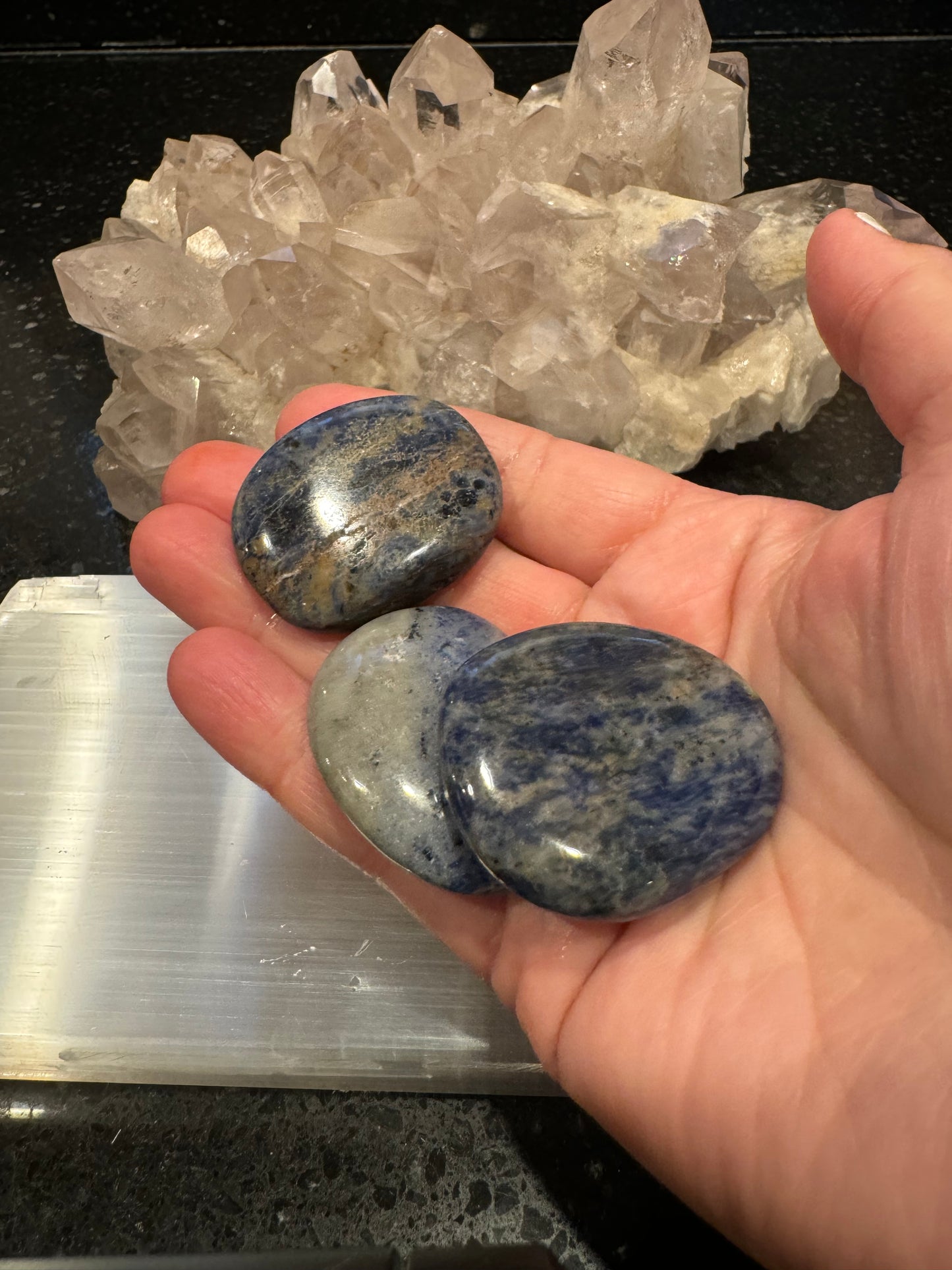 Sodalite Flat Crystal Smooth Stone