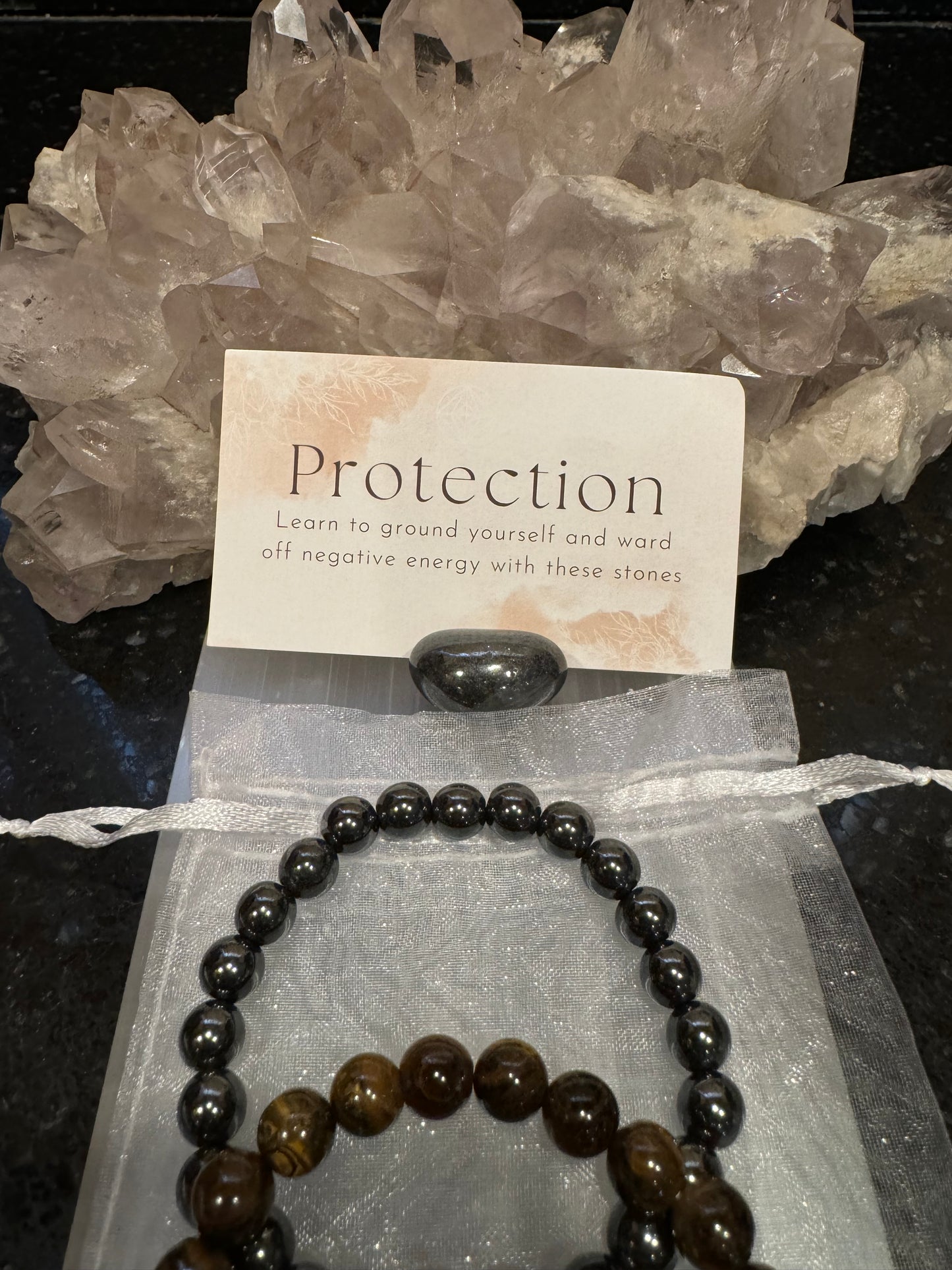 Protection Manifesting Crystal Bracelet Set 8mm