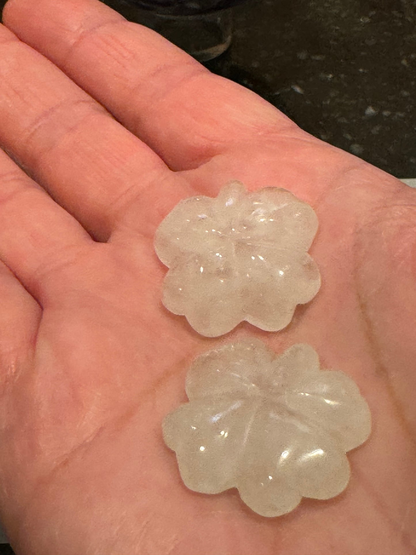 Clear Quartz Clover Set of 2
