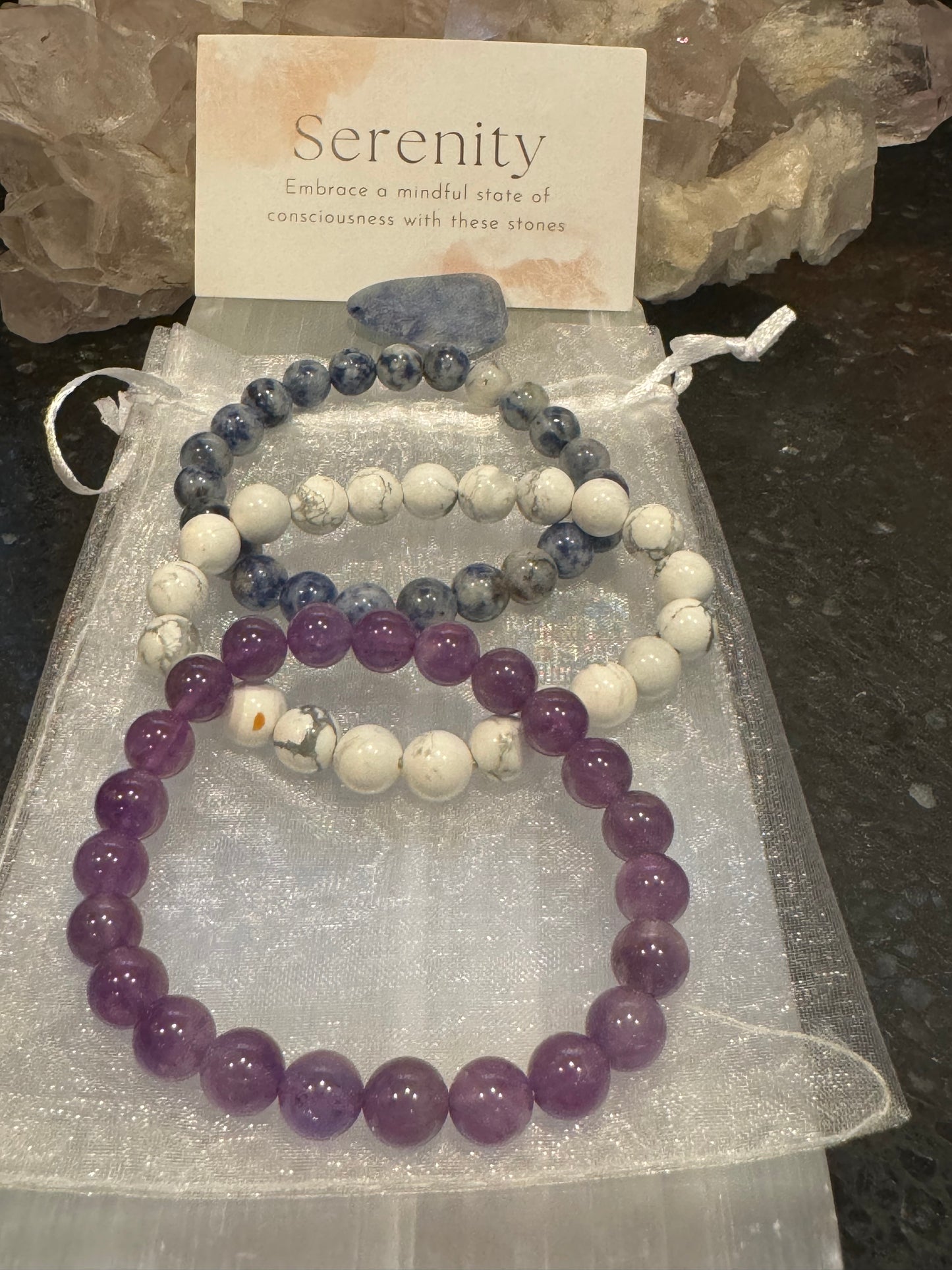 Calm Zen Intention Manifesting Crystal Bracelet Set