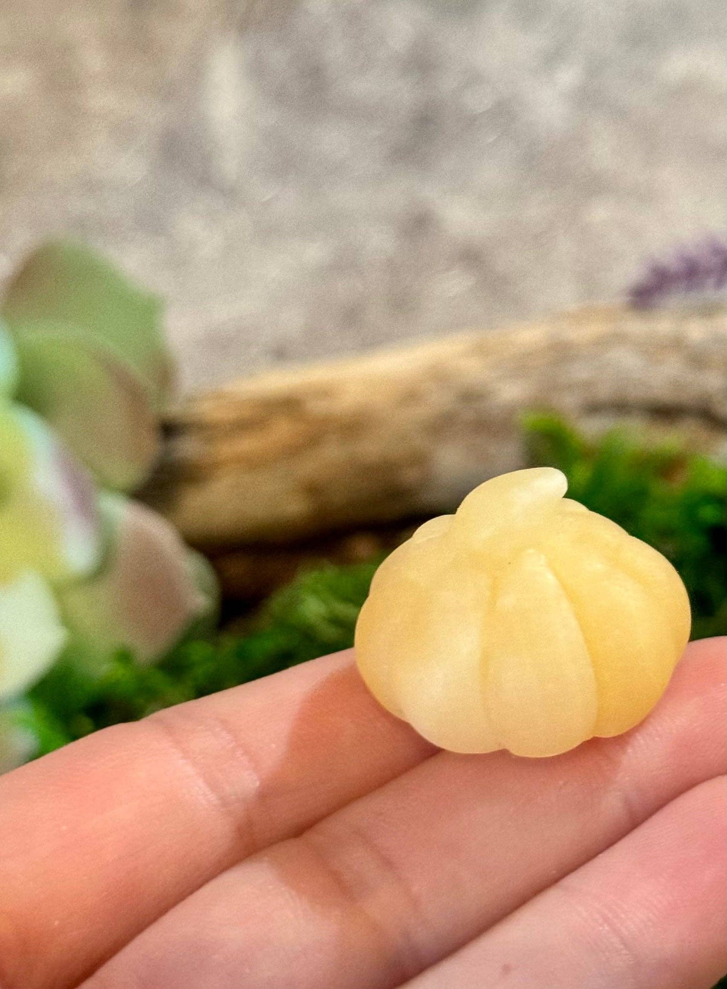 Cute Orange Calcite Crystal Pumpkins, Halloween Decor, Fall Tabletop Decor