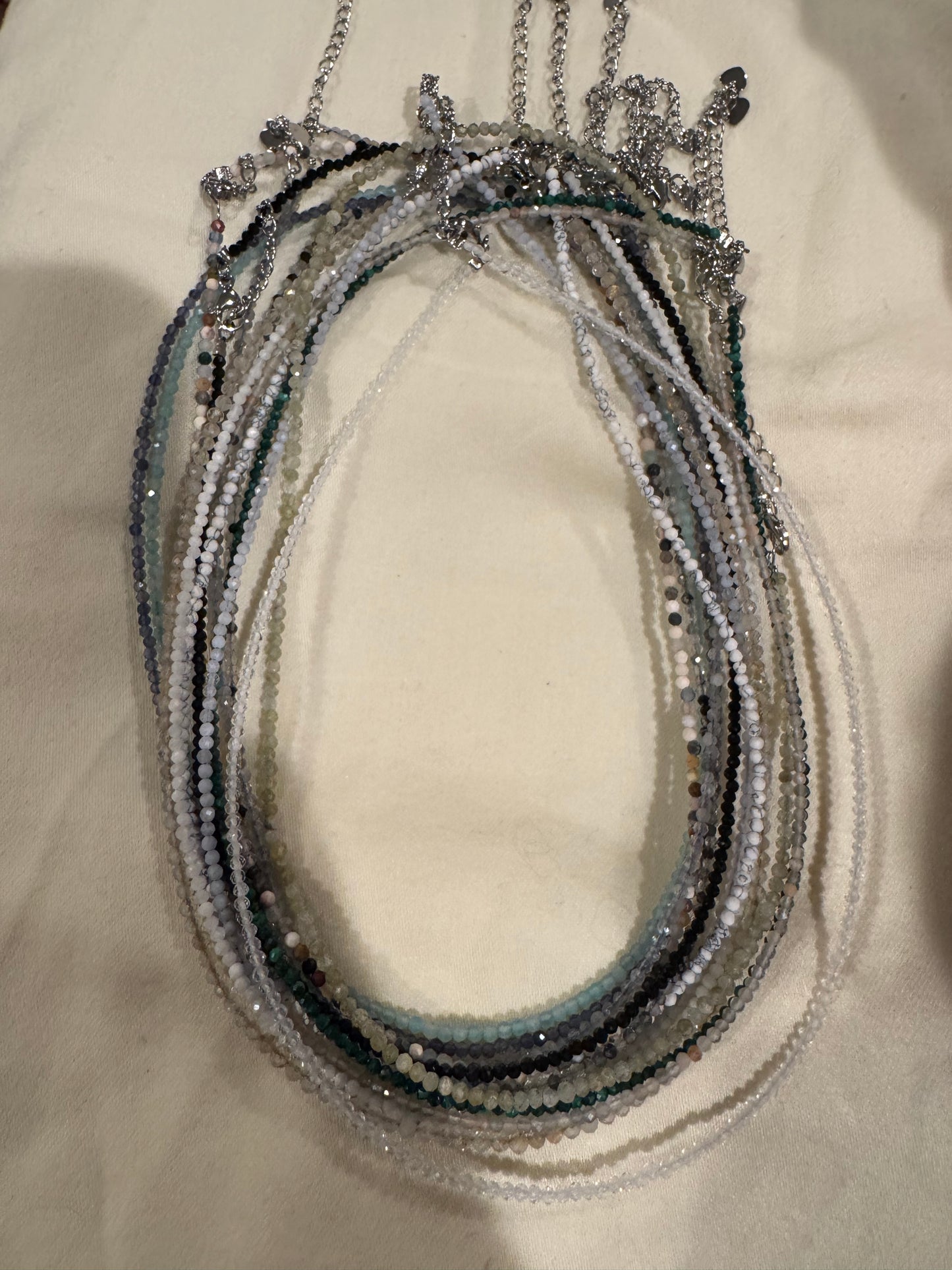 Dainty 2mm Crystal Necklace or Manifesting Trios