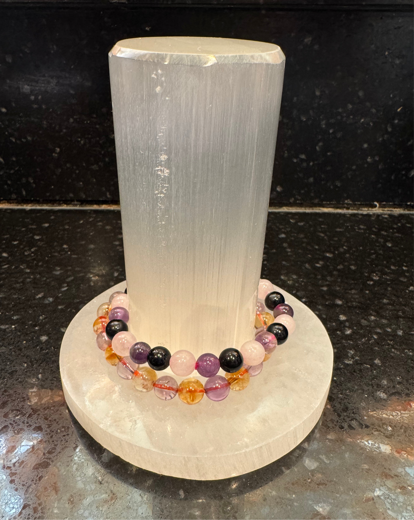 Selenite Crystal Charging Station 2 Piece Set Selenite Plate and Harmonizer