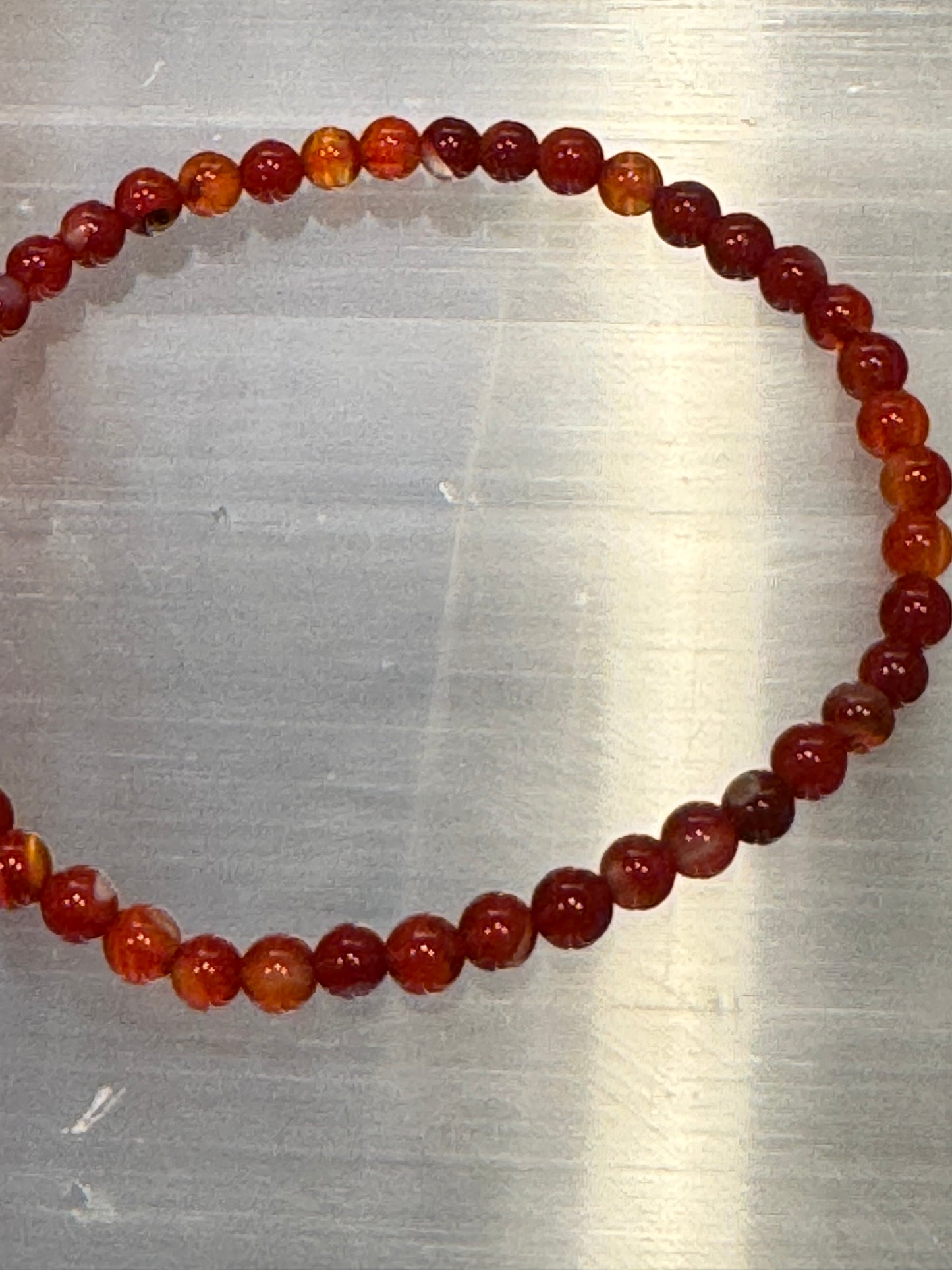 Carnelian Crystal Bracelet 4mm