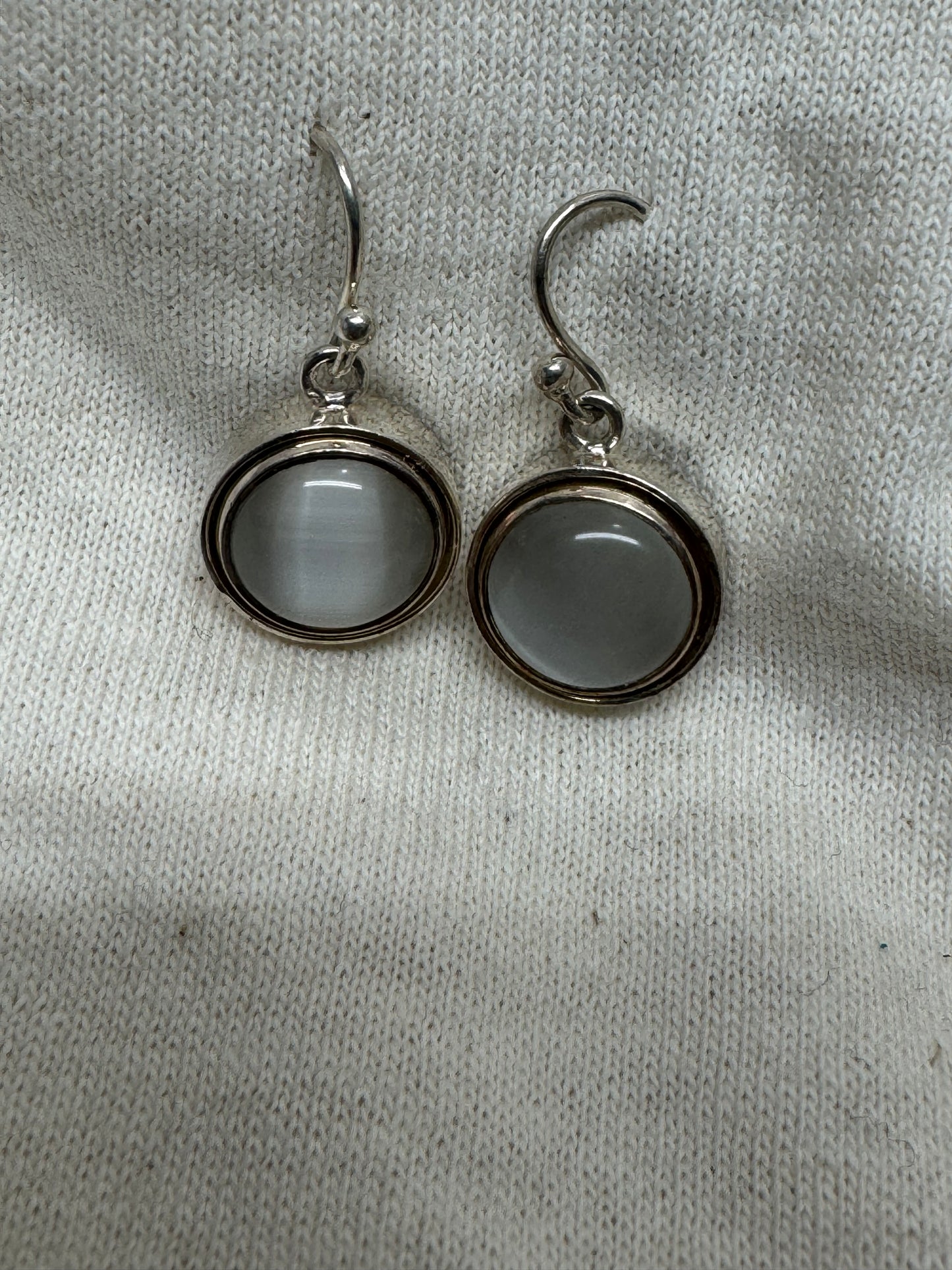 Cats Eye Sterling Crystal Earrings