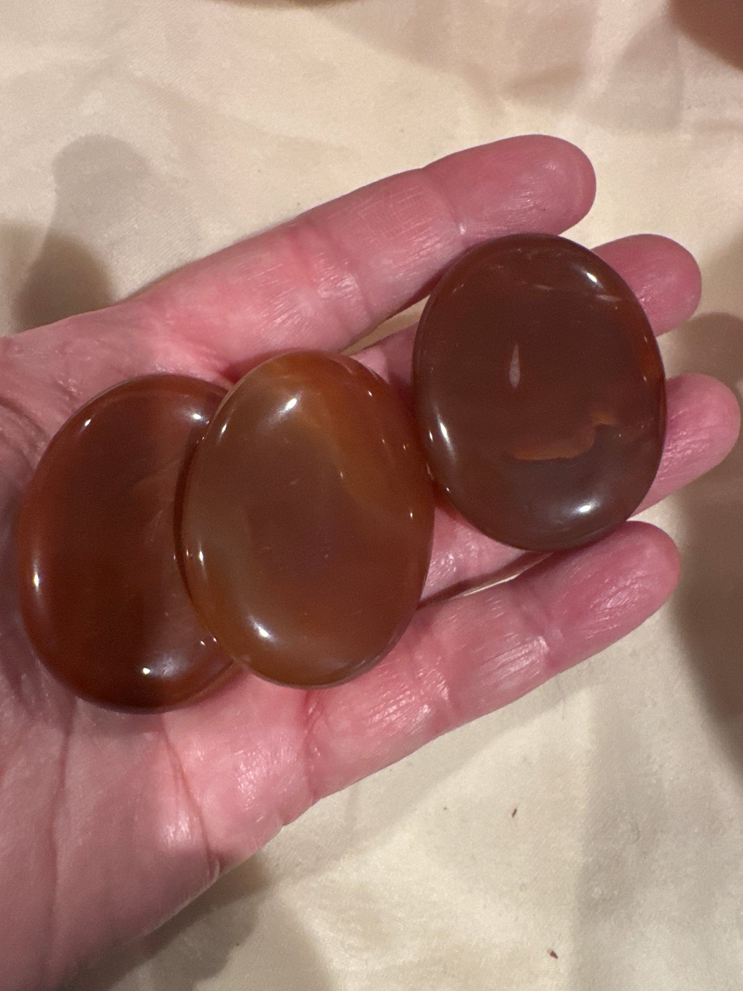 Carnelian Crystal Flat Smooth Stone