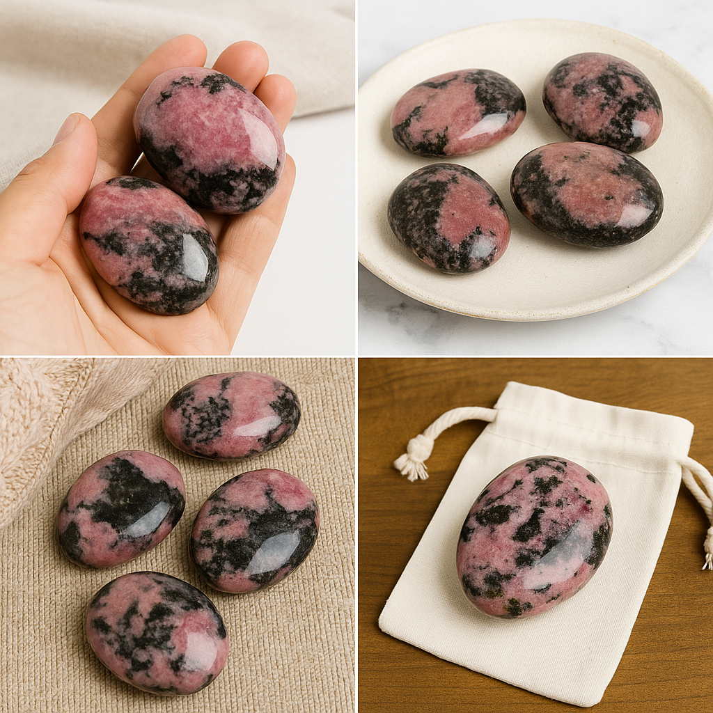 Rhodonite Palm Stones – 5KG Bulk Pack