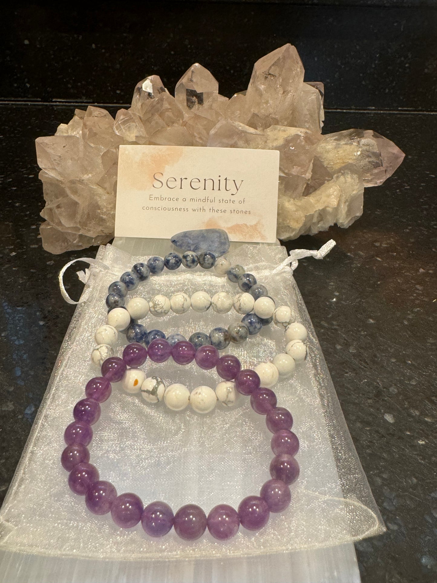 Calm Zen Intention Manifesting Crystal Bracelet Set
