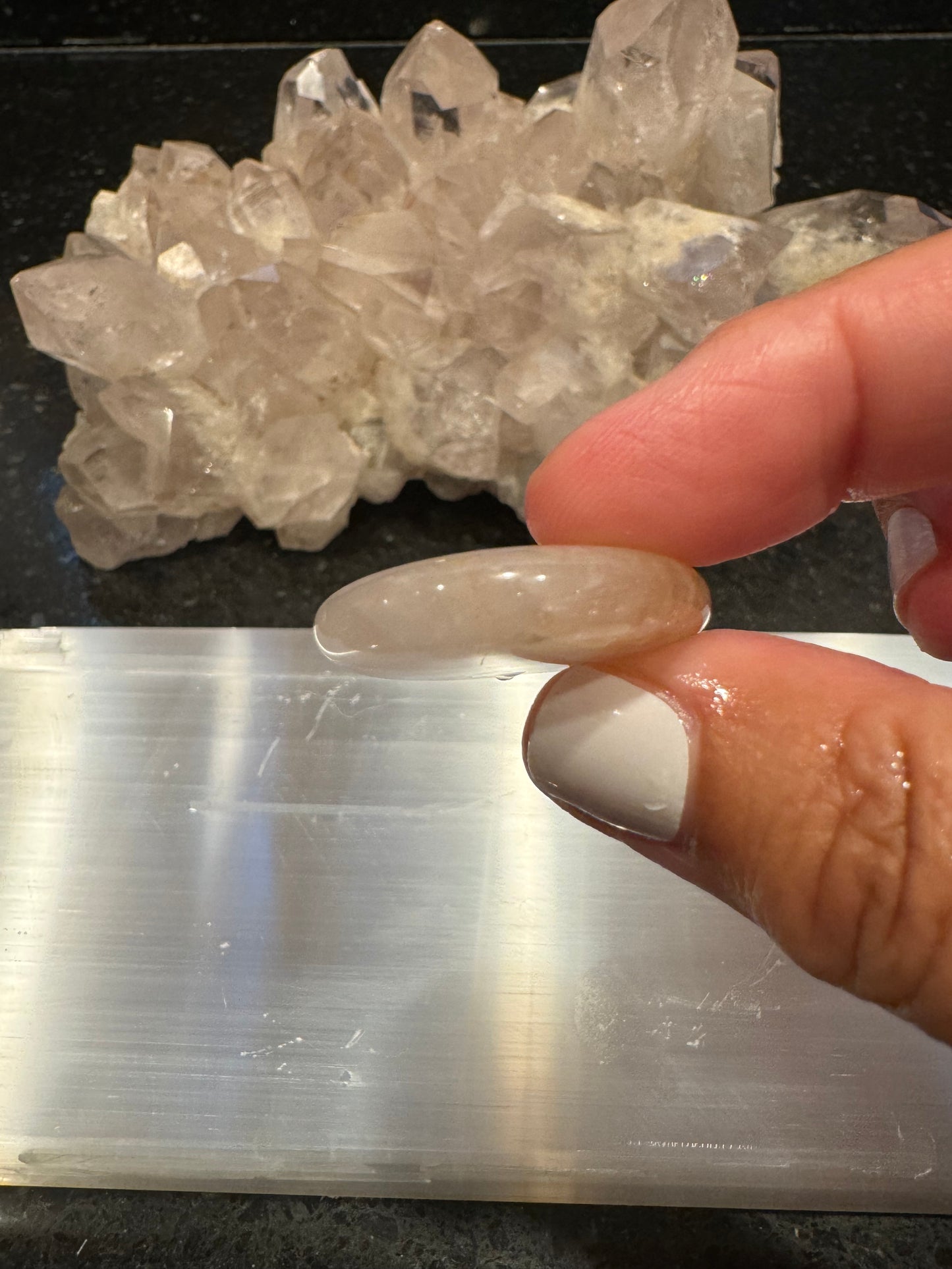 Rose Quartz Crystal Flat Smooth Stone