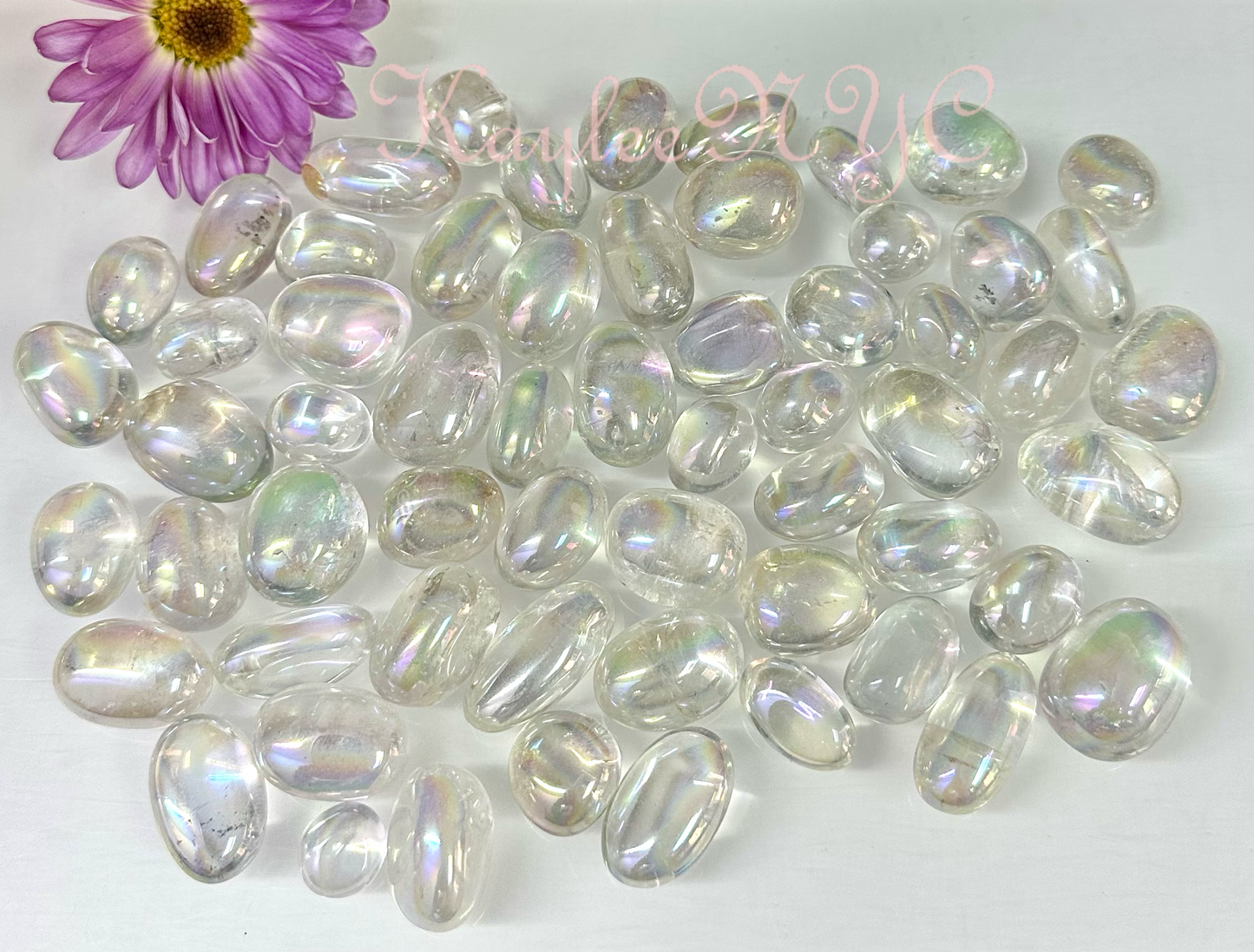 1 lb Angel Aura Quartz Mini Tumble Crystal Healing
