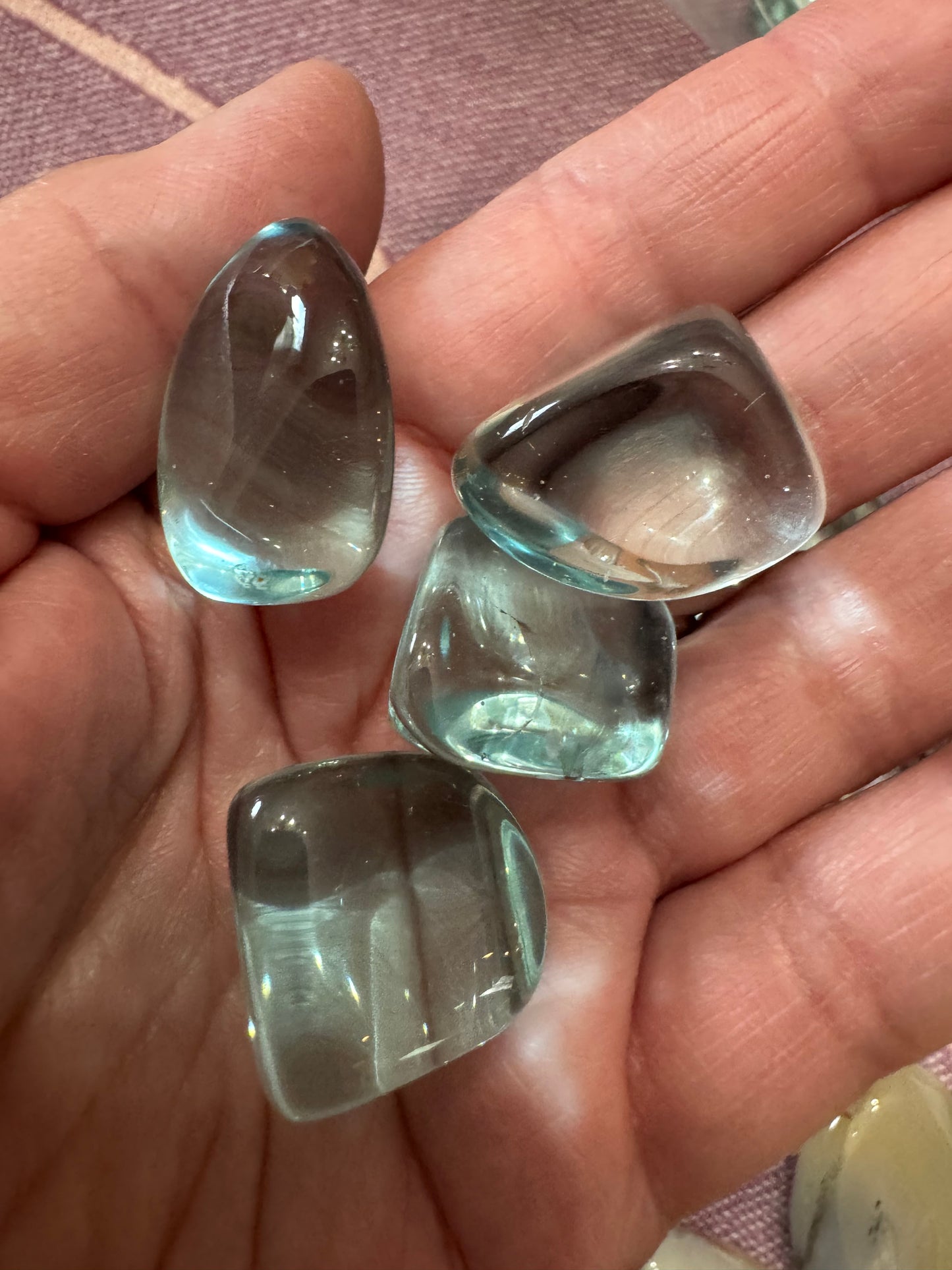 Blue Obsidian Crystal Tumble 4 Pieces