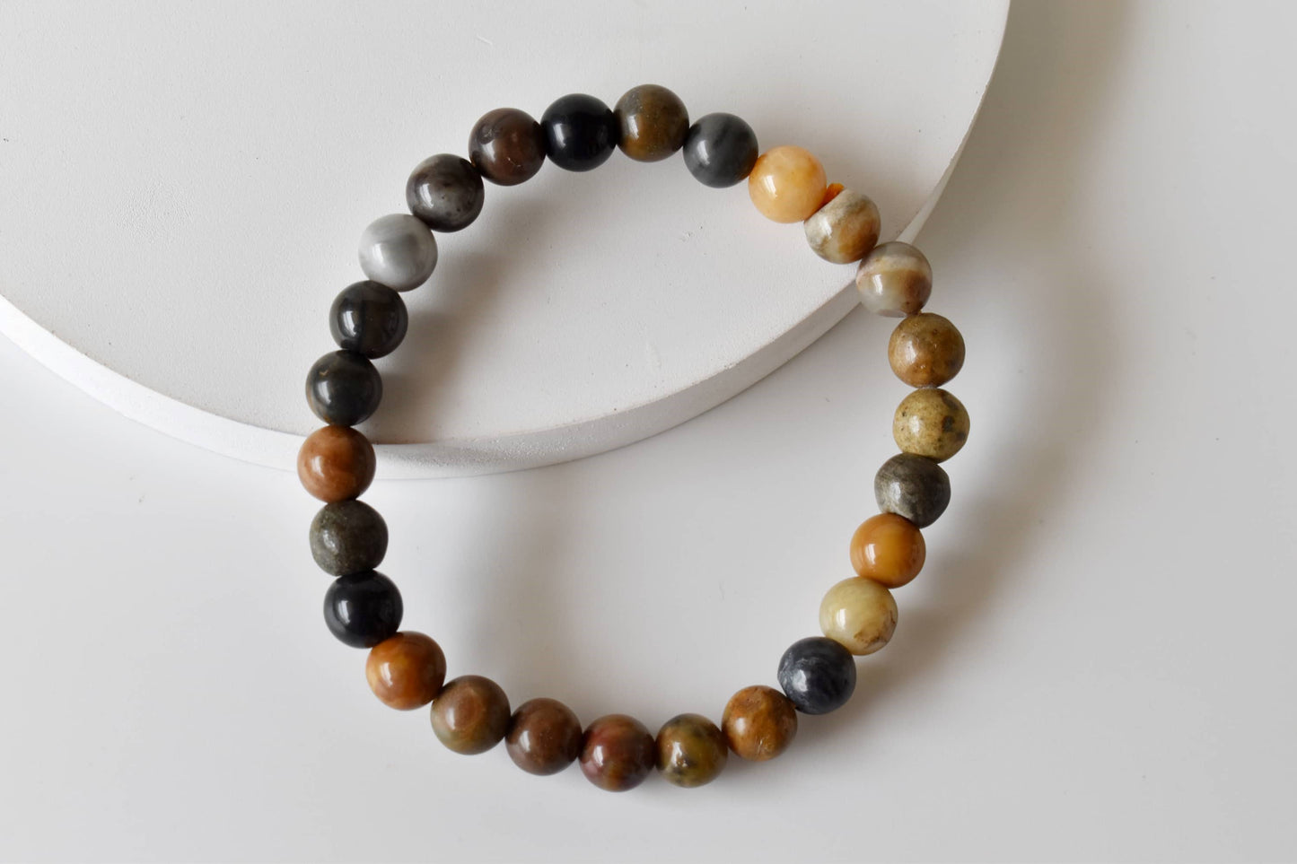 Petrified Wood Crystal Bracelet 6mm and 8mm
