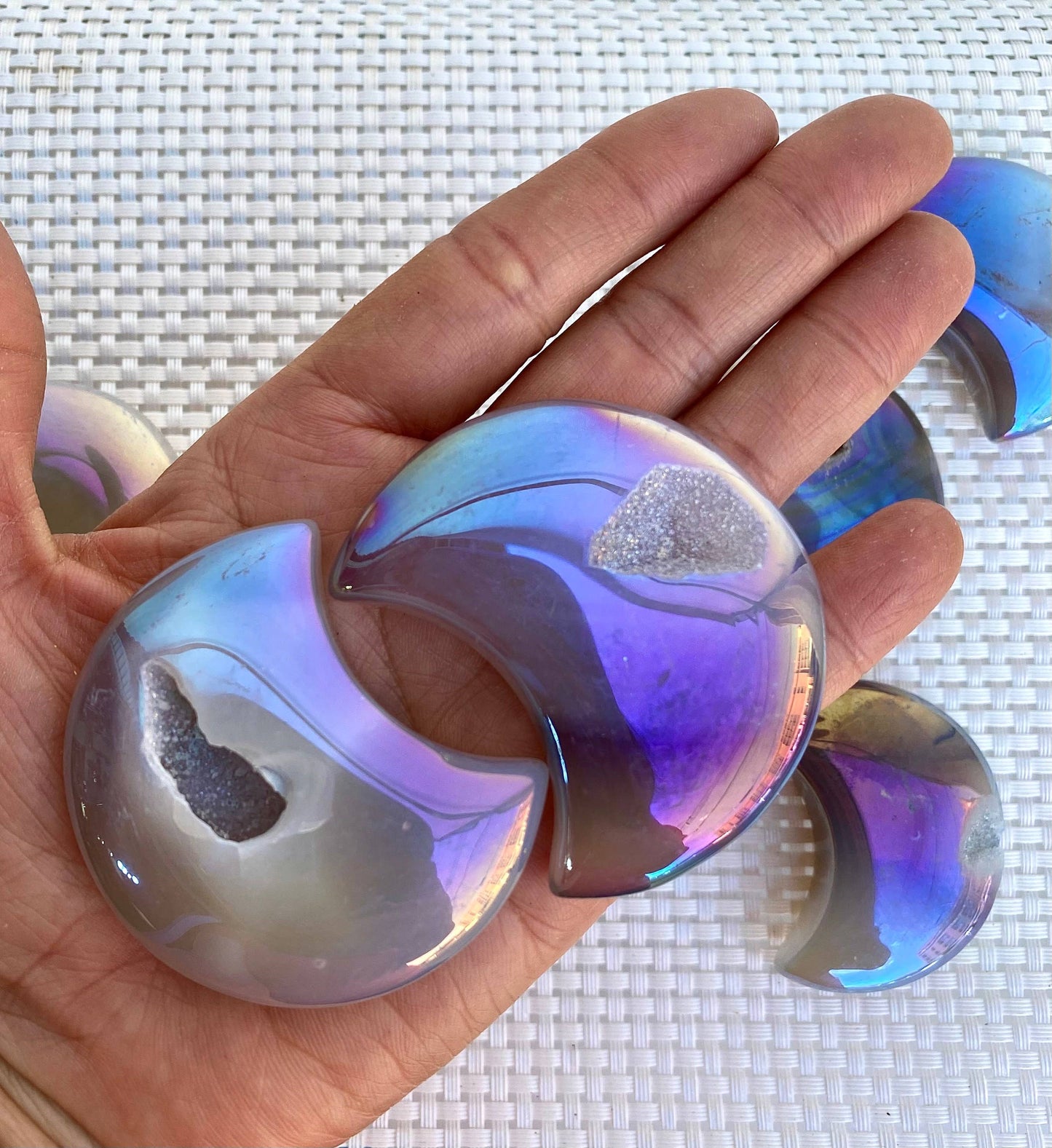 Wholesale Lot 1 lb Angel Aura Agate Moon Crystal Healing