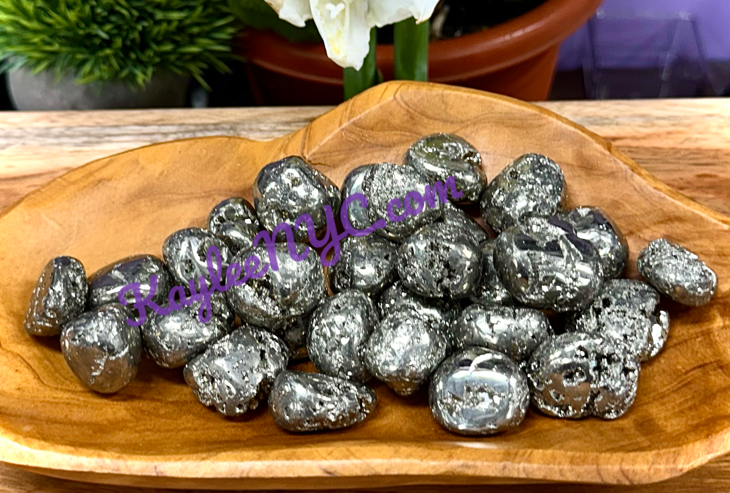 2 Lbs Natural Pyrite Tumble Healing Energy