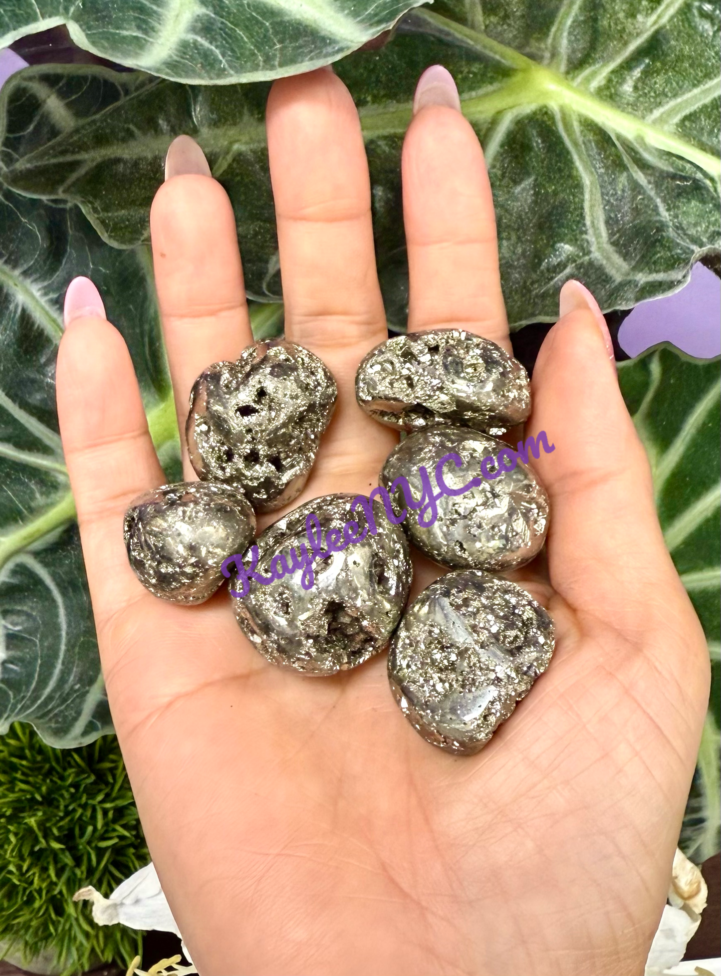 2 Lbs Natural Pyrite Tumble Healing Energy