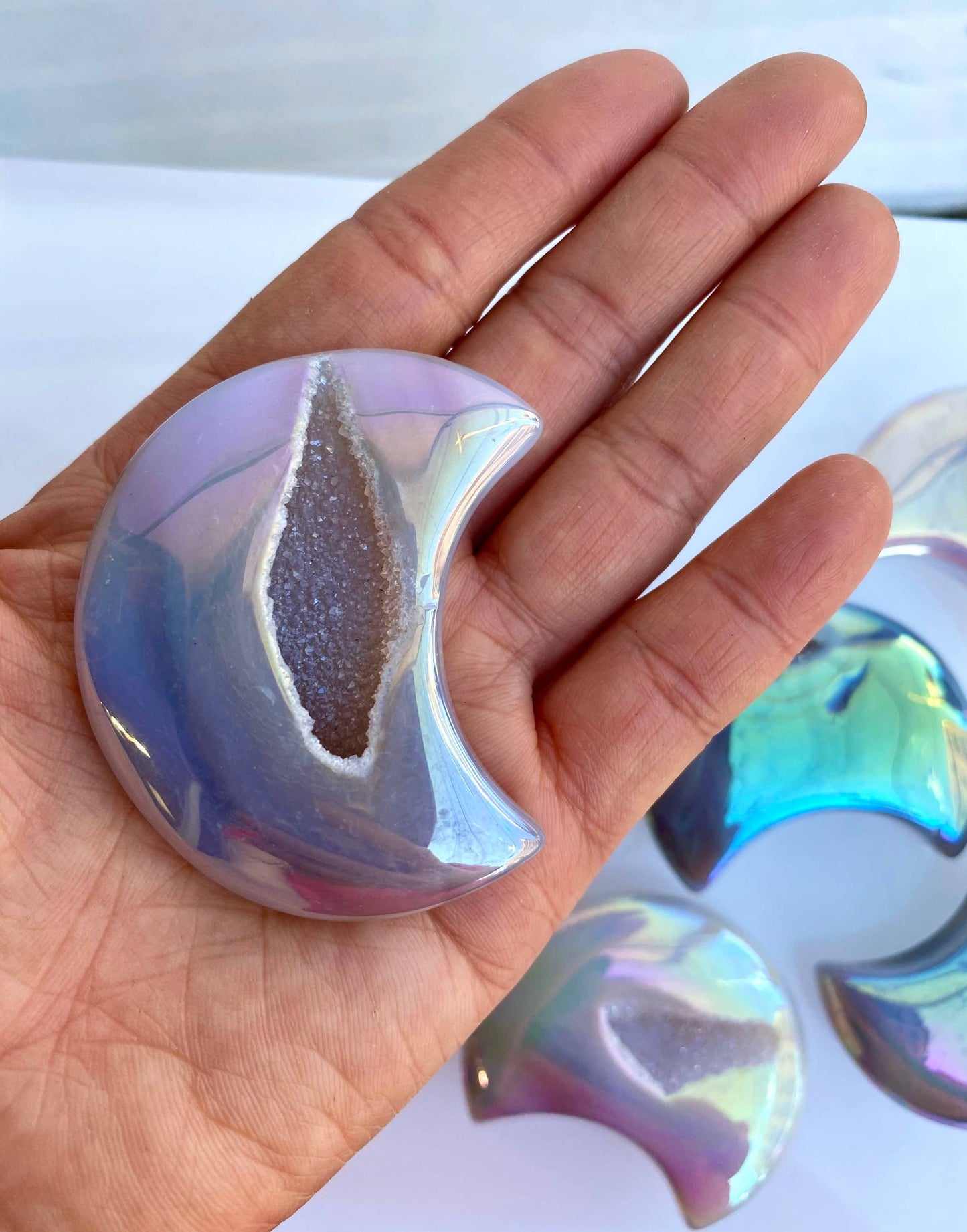 Wholesale Lot 1 lb Angel Aura Agate Moon Crystal Healing