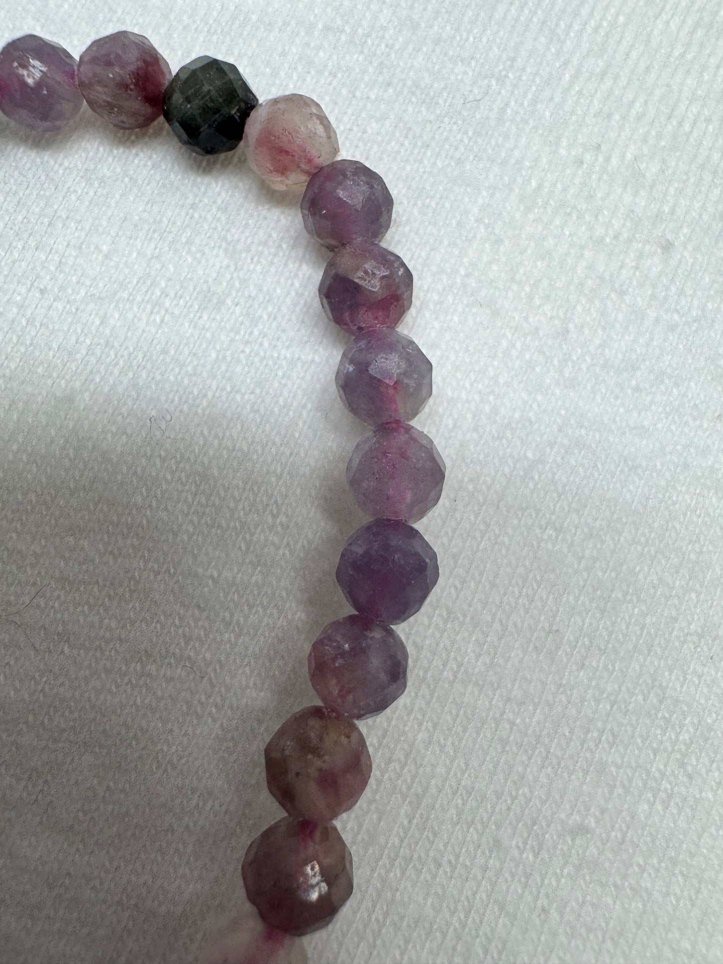 Watermelon Tourmaline 4mm Faceted 7.5” bracelet