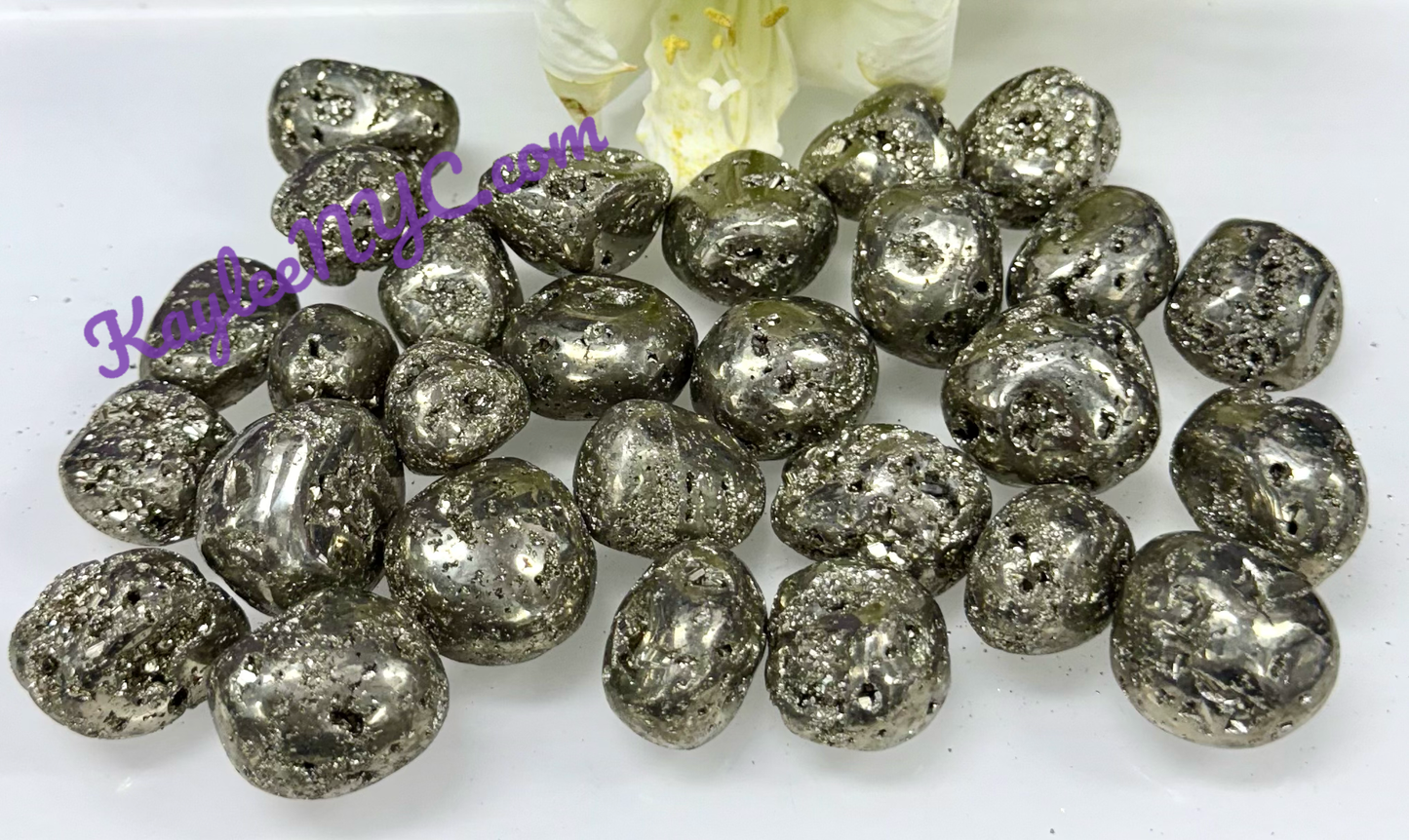 2 Lbs Natural Pyrite Tumble Healing Energy