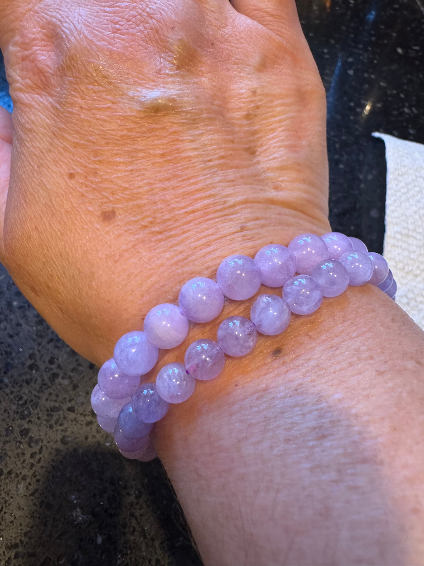 Natural Lavender Jade 6mm Crystal Bracelet