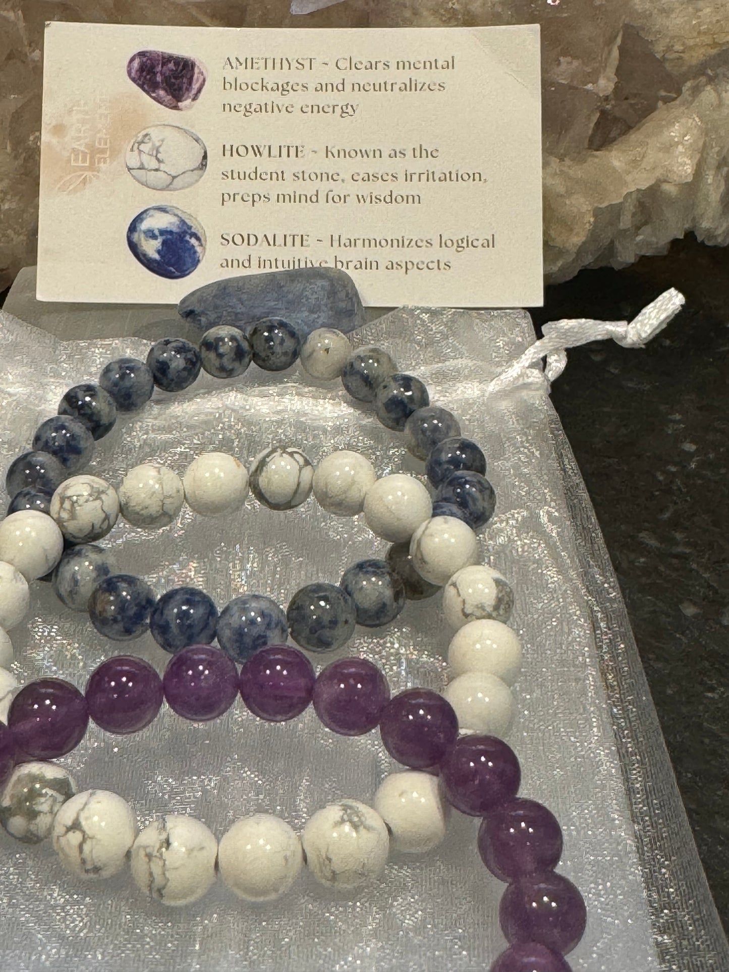 Calm Zen Intention Manifesting Crystal Bracelet Set
