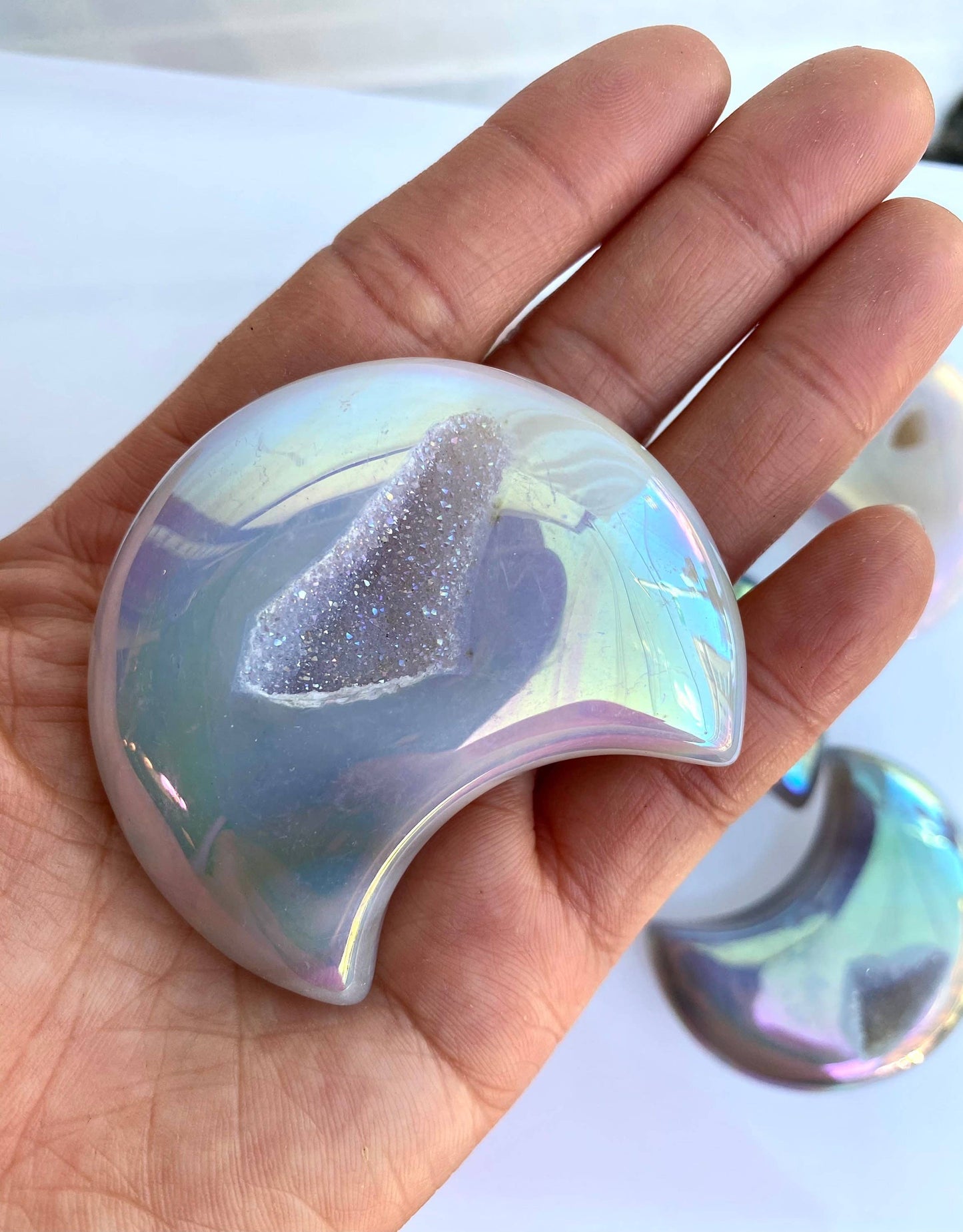 Wholesale Lot 1 lb Angel Aura Agate Moon Crystal Healing