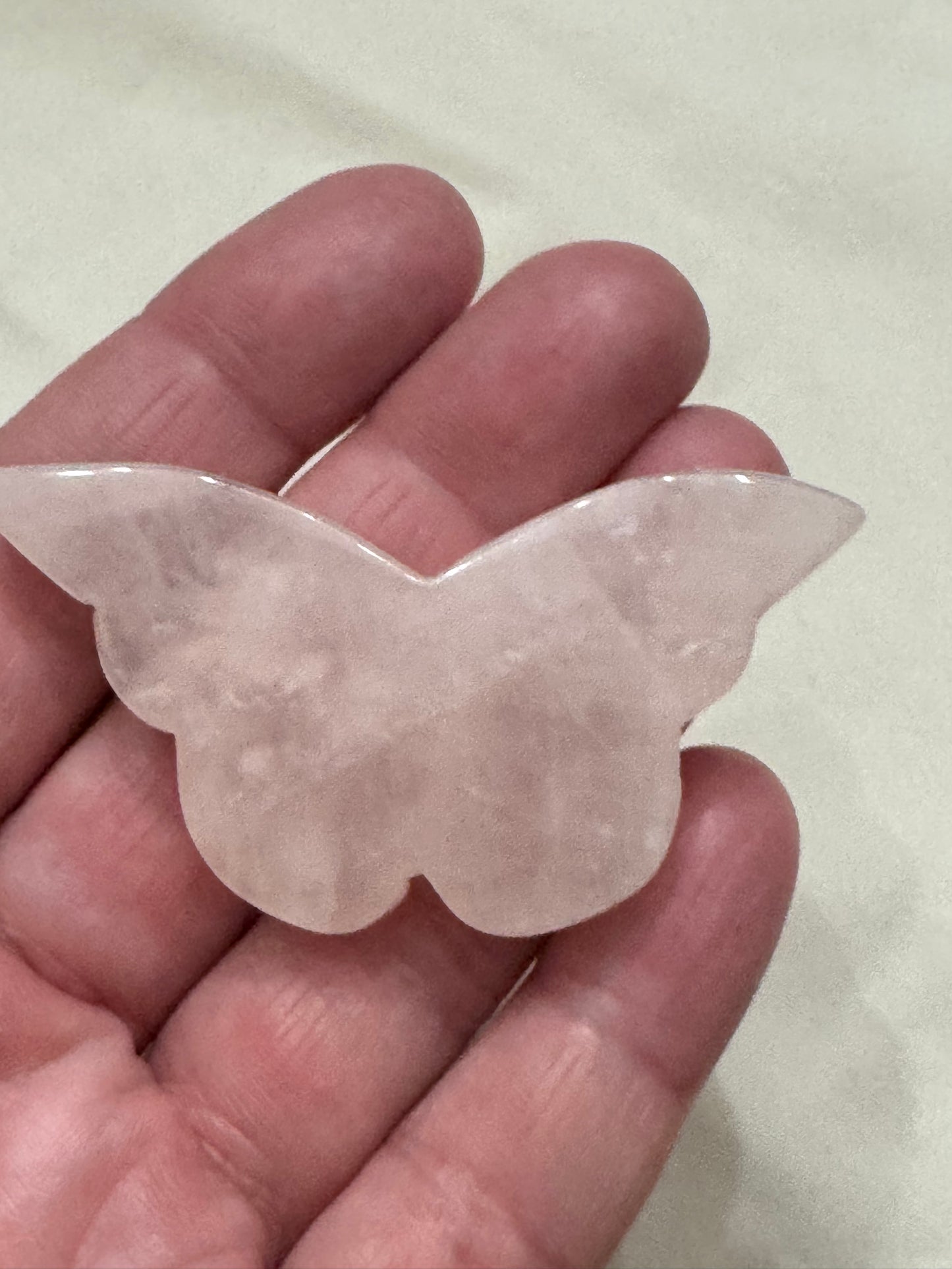 Rose Quartz Carved Butterfly