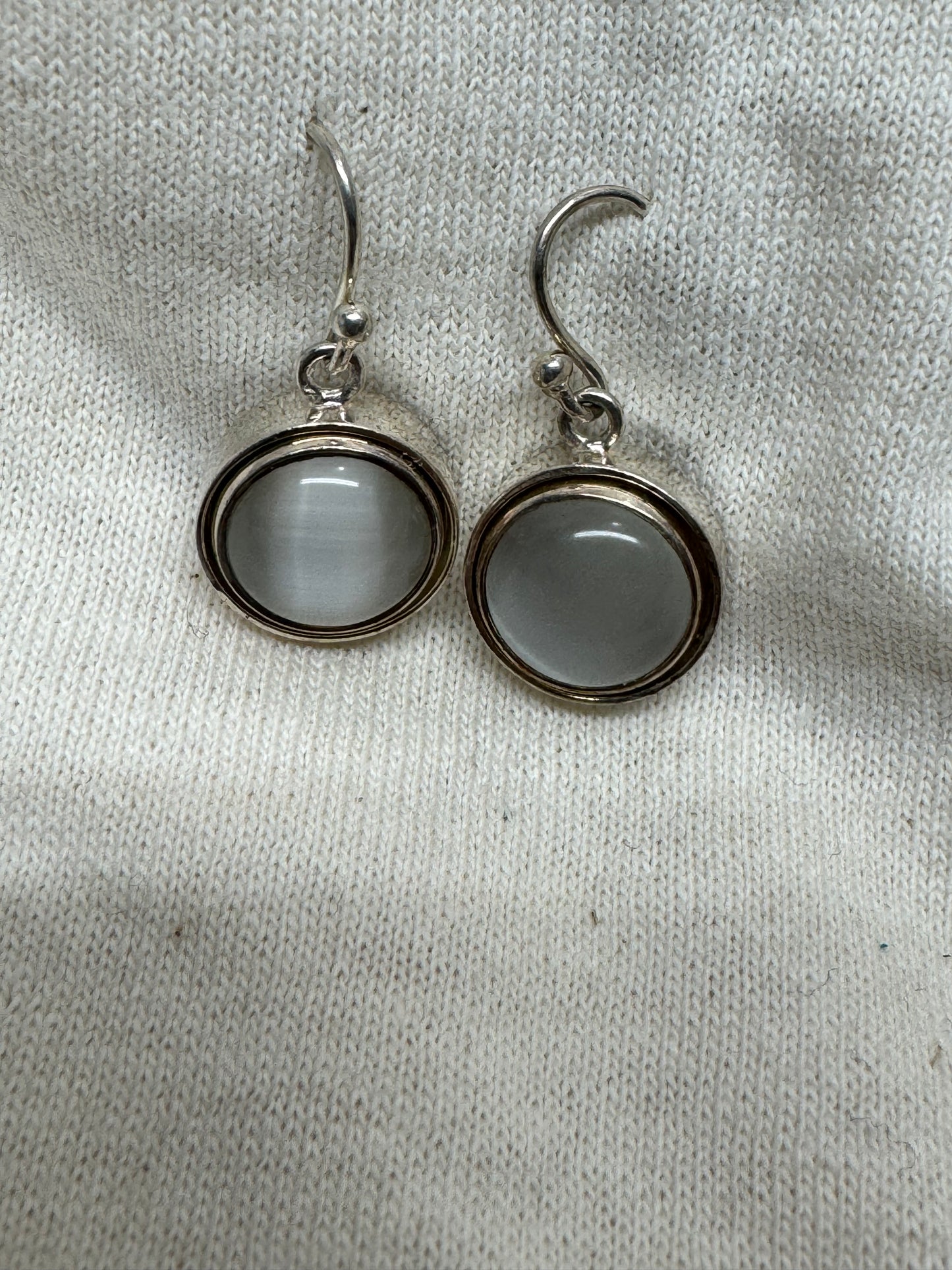 Cats Eye Sterling Crystal Earrings