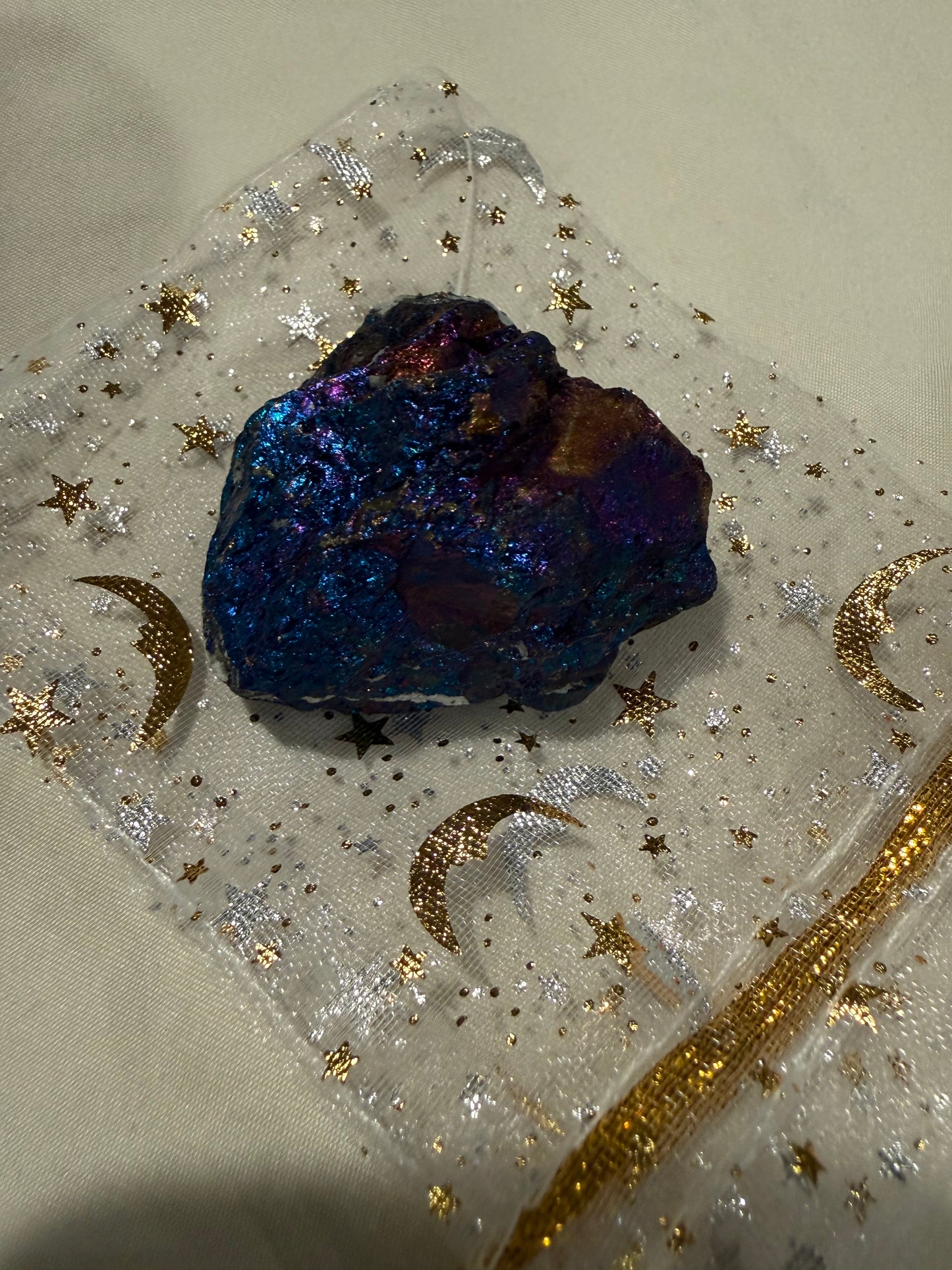 Chalcopyrite In a White Charm Bag- Energetic Reset