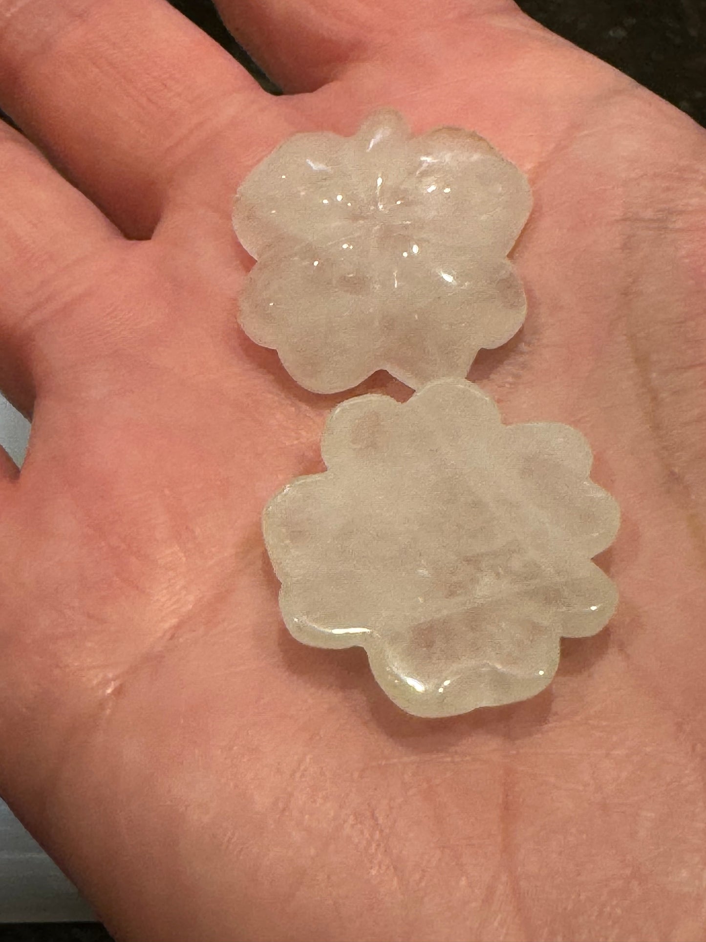 Clear Quartz Clover Set of 2