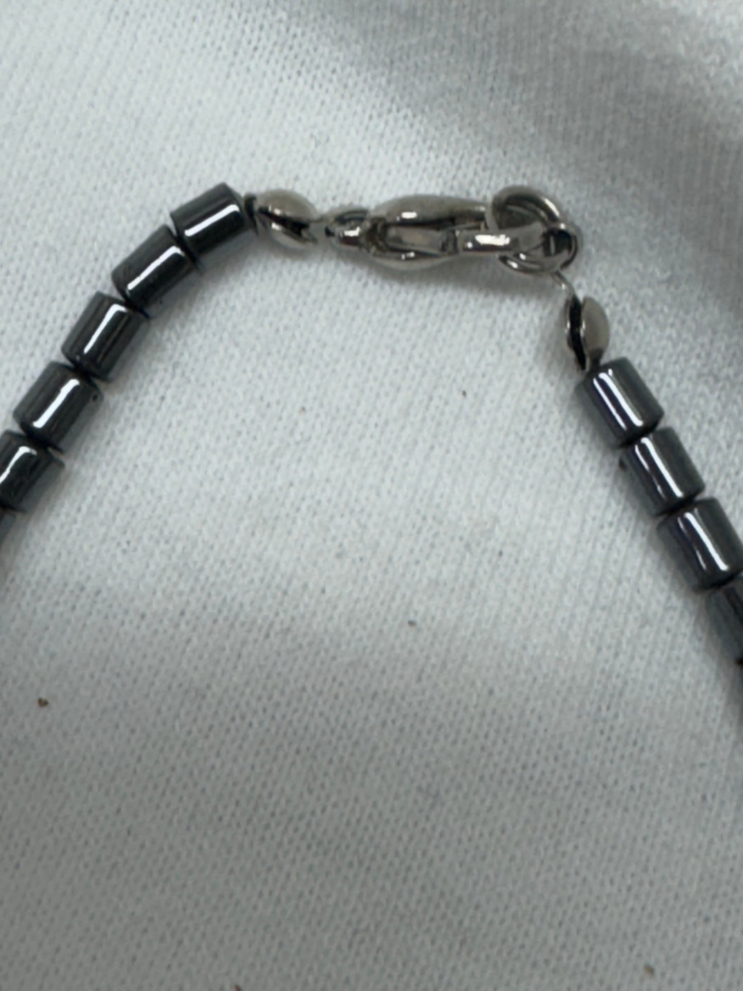 Hematite and Goldstone Drop Necklace