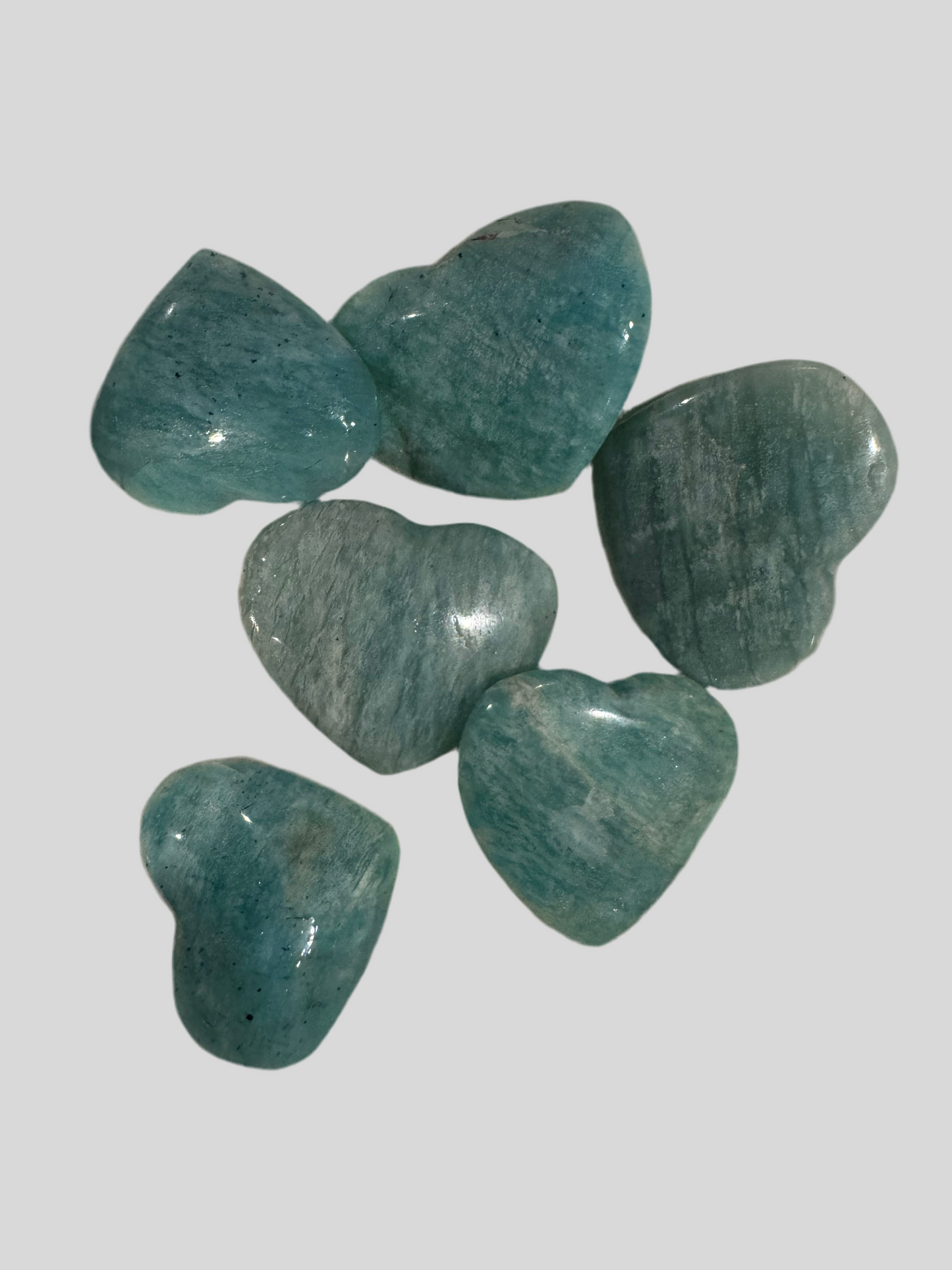 Amazonite Crystal Hearts 3 Pieces