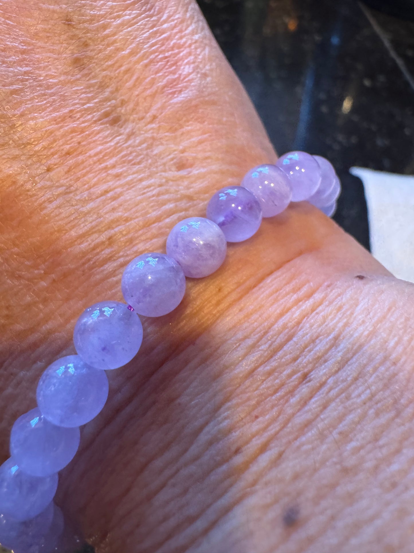 Natural Lavender Jade 6mm Crystal Bracelet