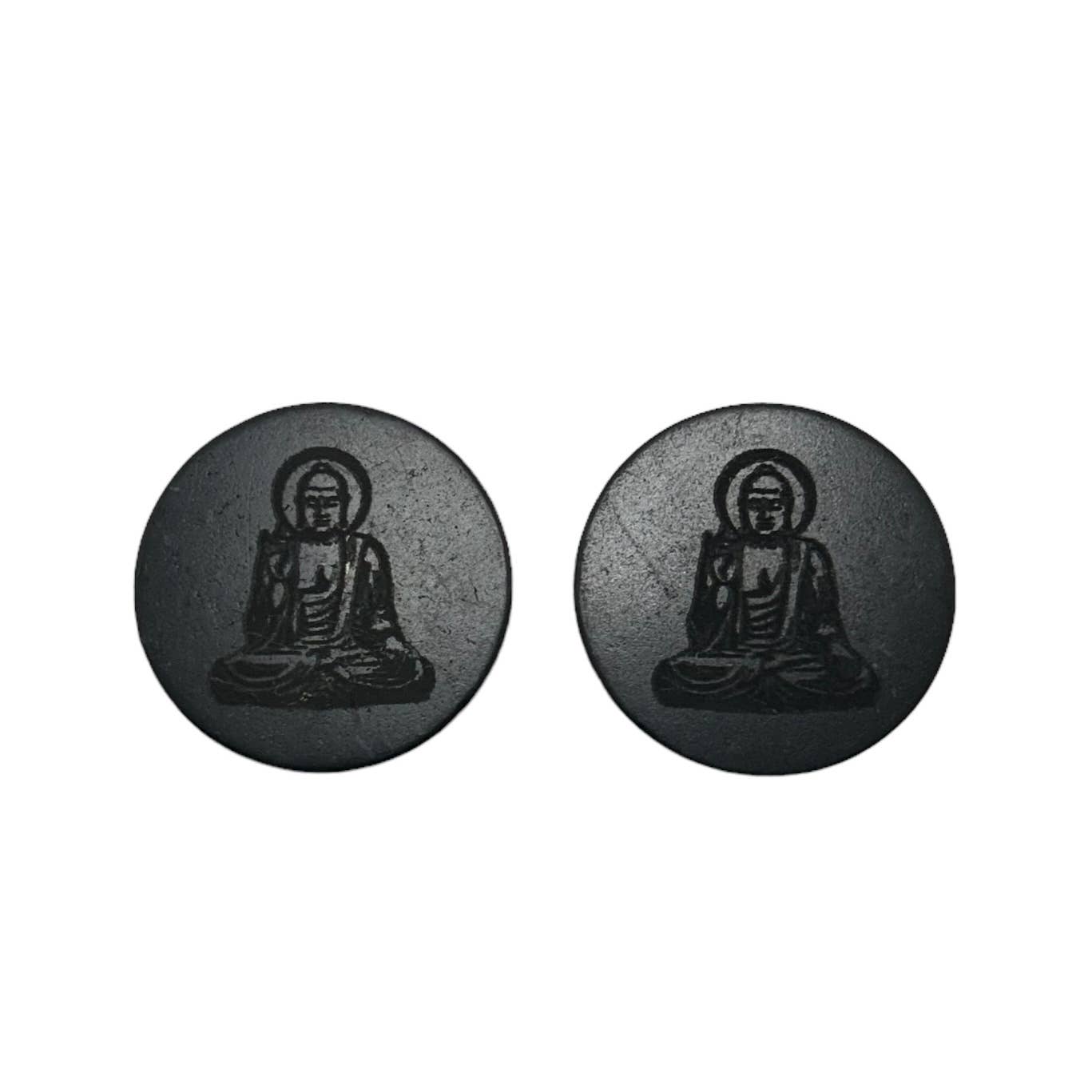 Shungite EMF Protection Laptop IPad Tile Engraved Buddha 40mm