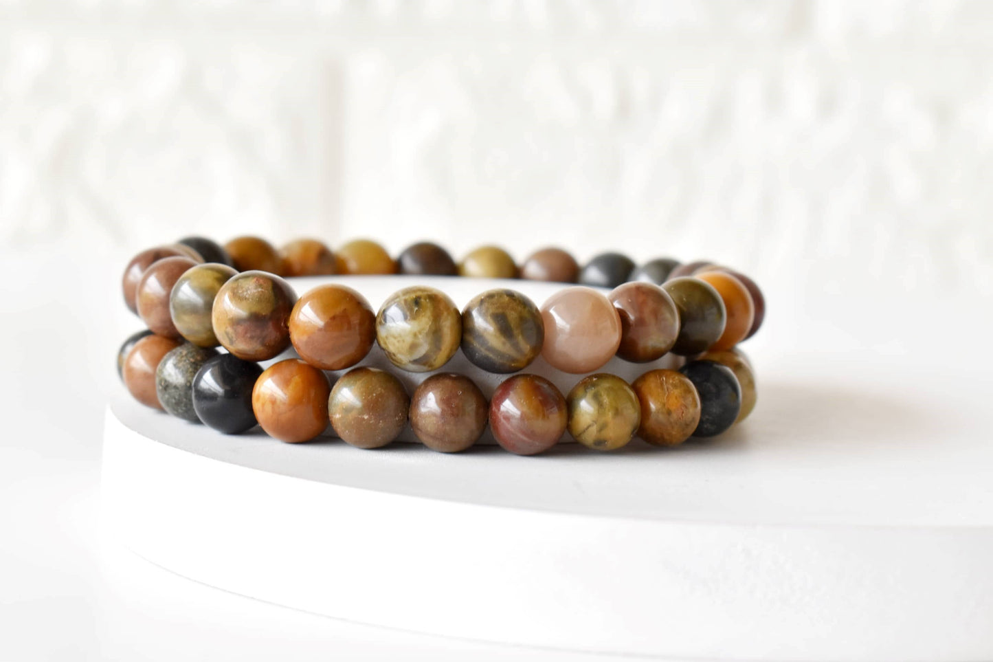 Petrified Wood Crystal Bracelet 6mm and 8mm
