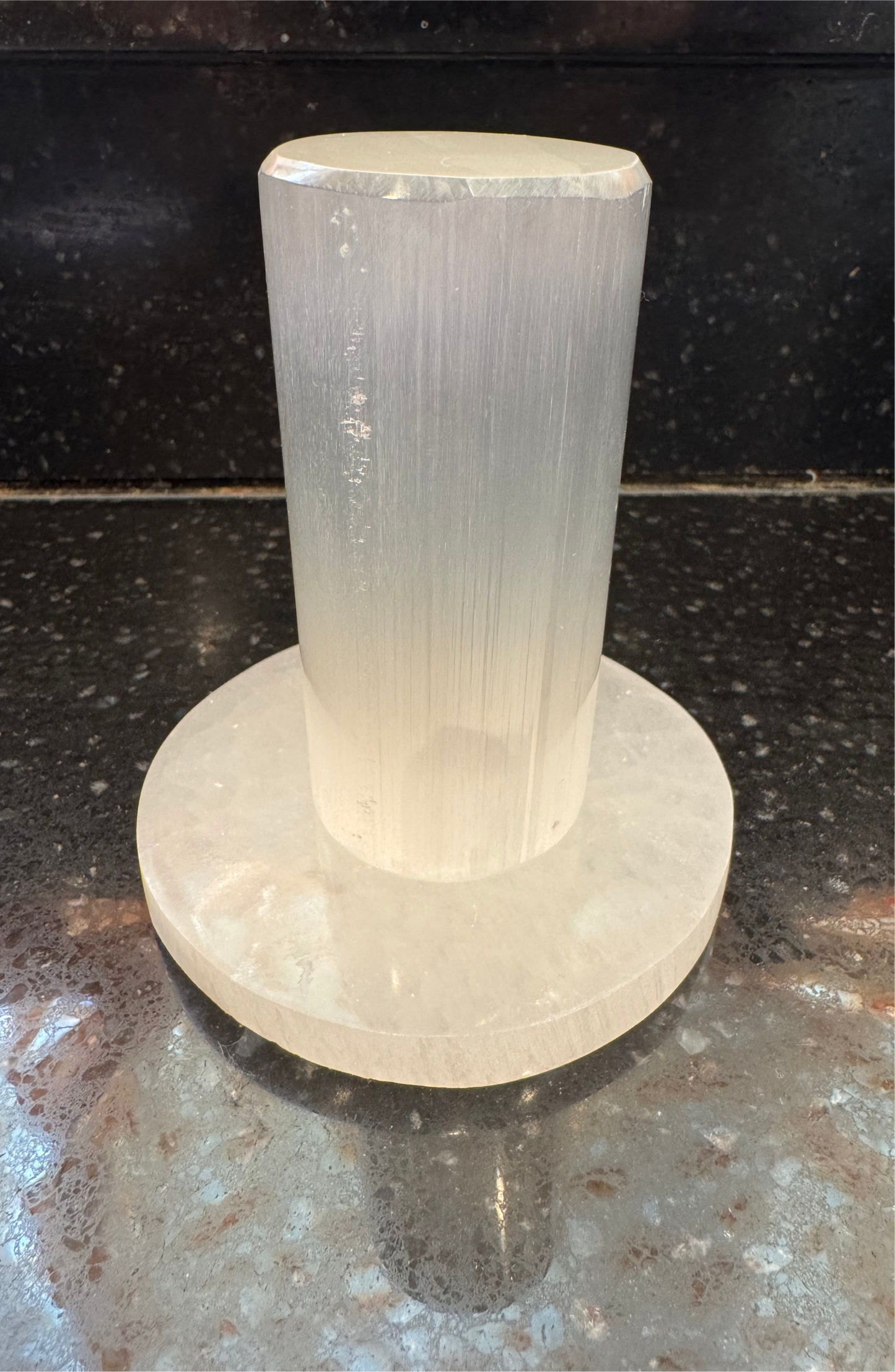 Selenite Crystal Charging Station 2 Piece Set Selenite Plate and Harmonizer