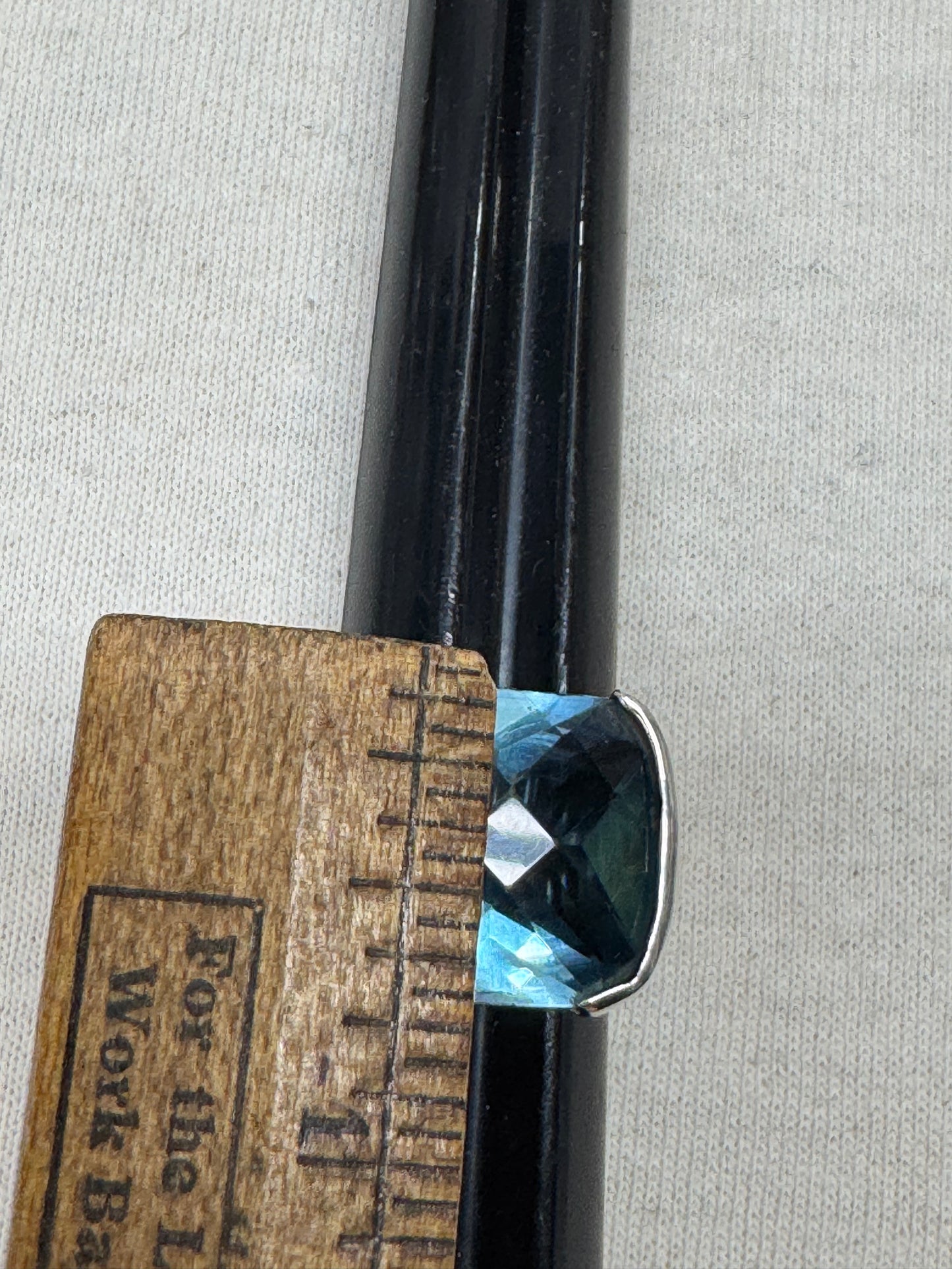 16 Carat Blue Topaz and Sterling Ring Size 7