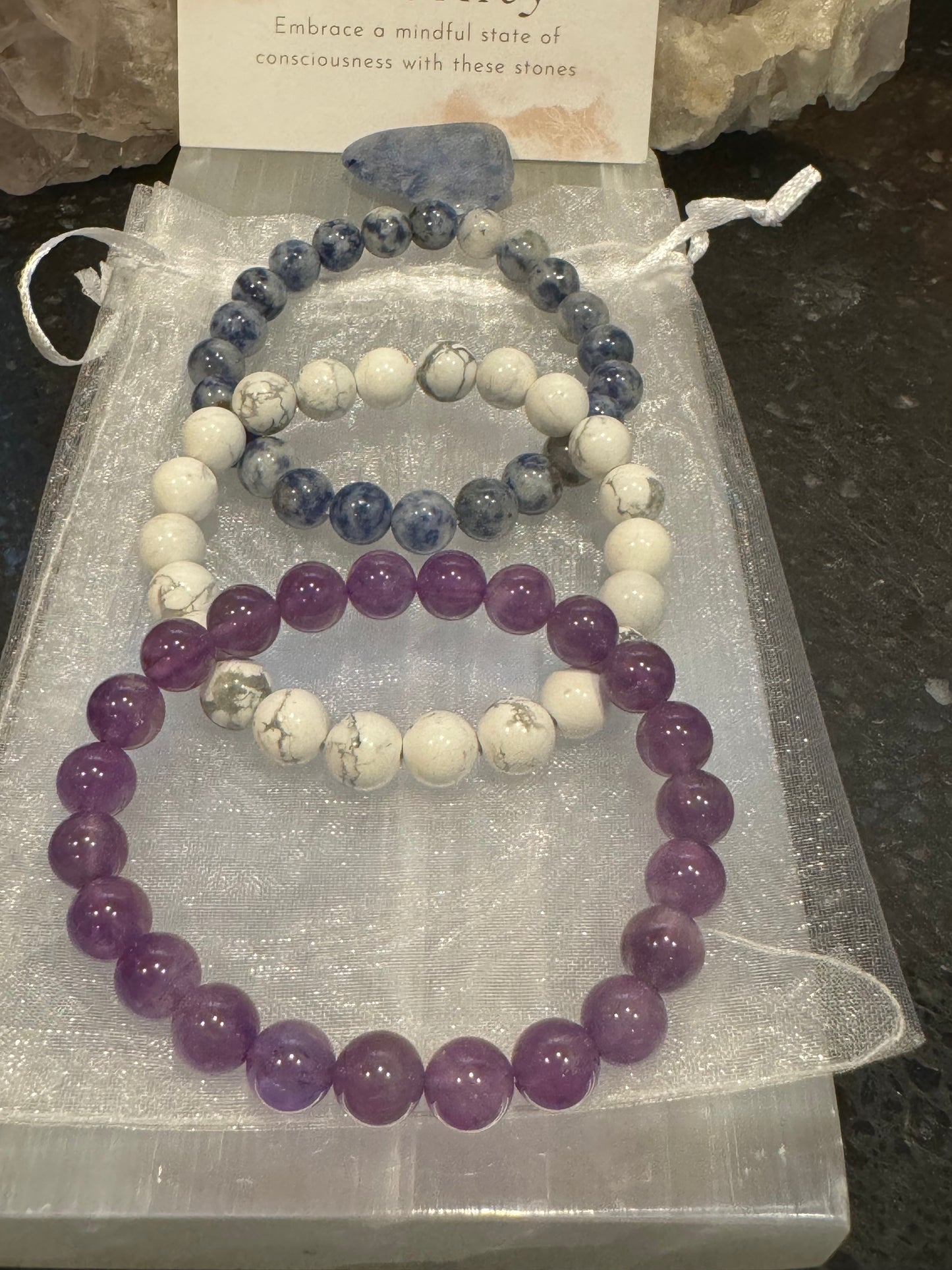 Calm Zen Intention Manifesting Crystal Bracelet Set