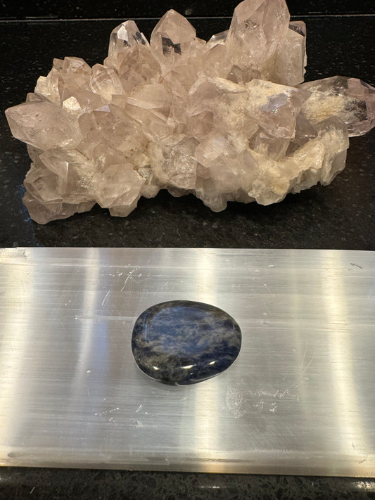 Sodalite Flat Crystal Smooth Stone