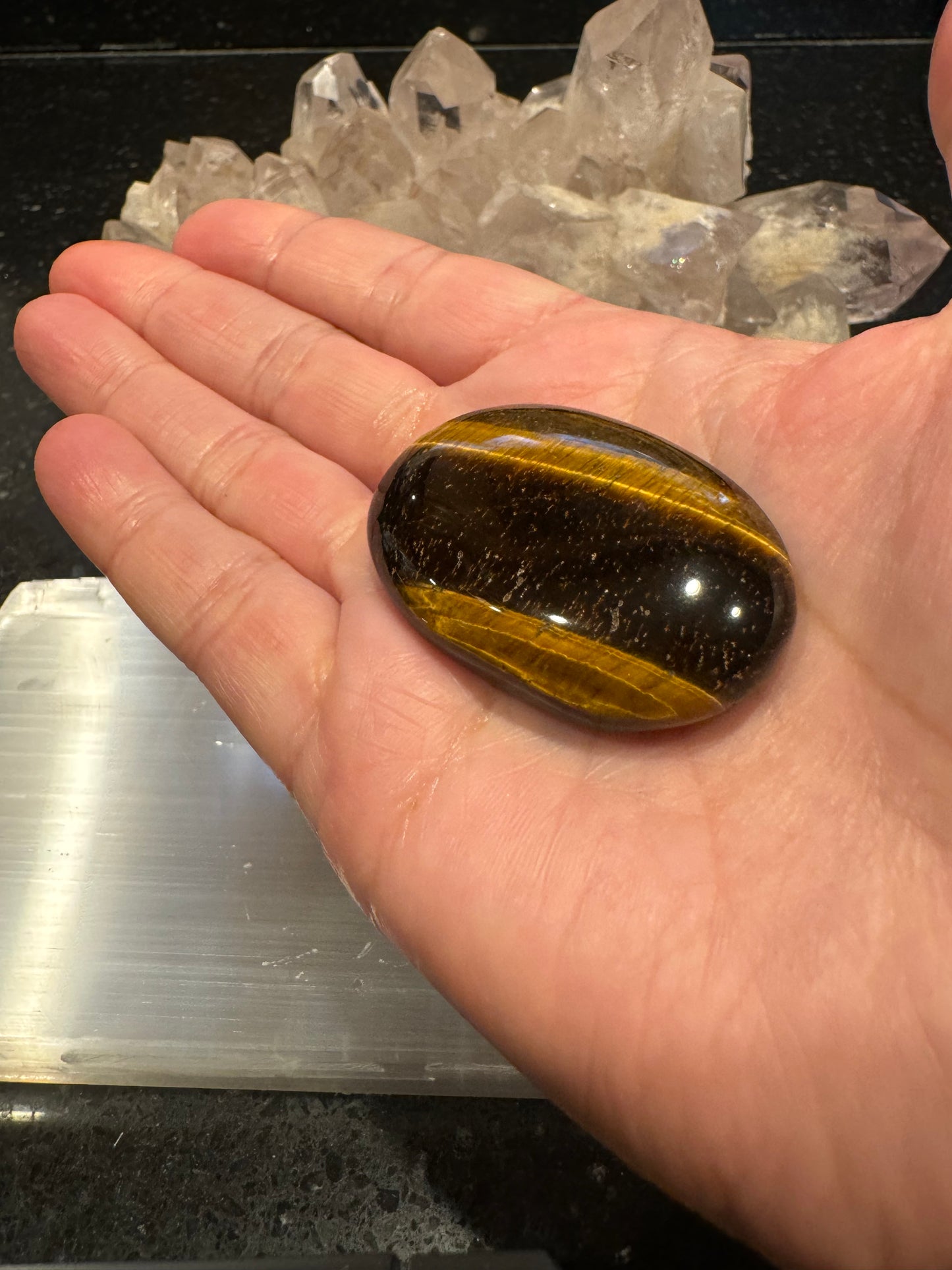 Tiger's Eye Oval Palm Stone