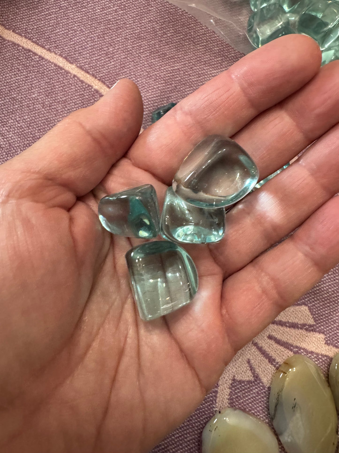 Blue Obsidian Crystal Tumble 4 Pieces