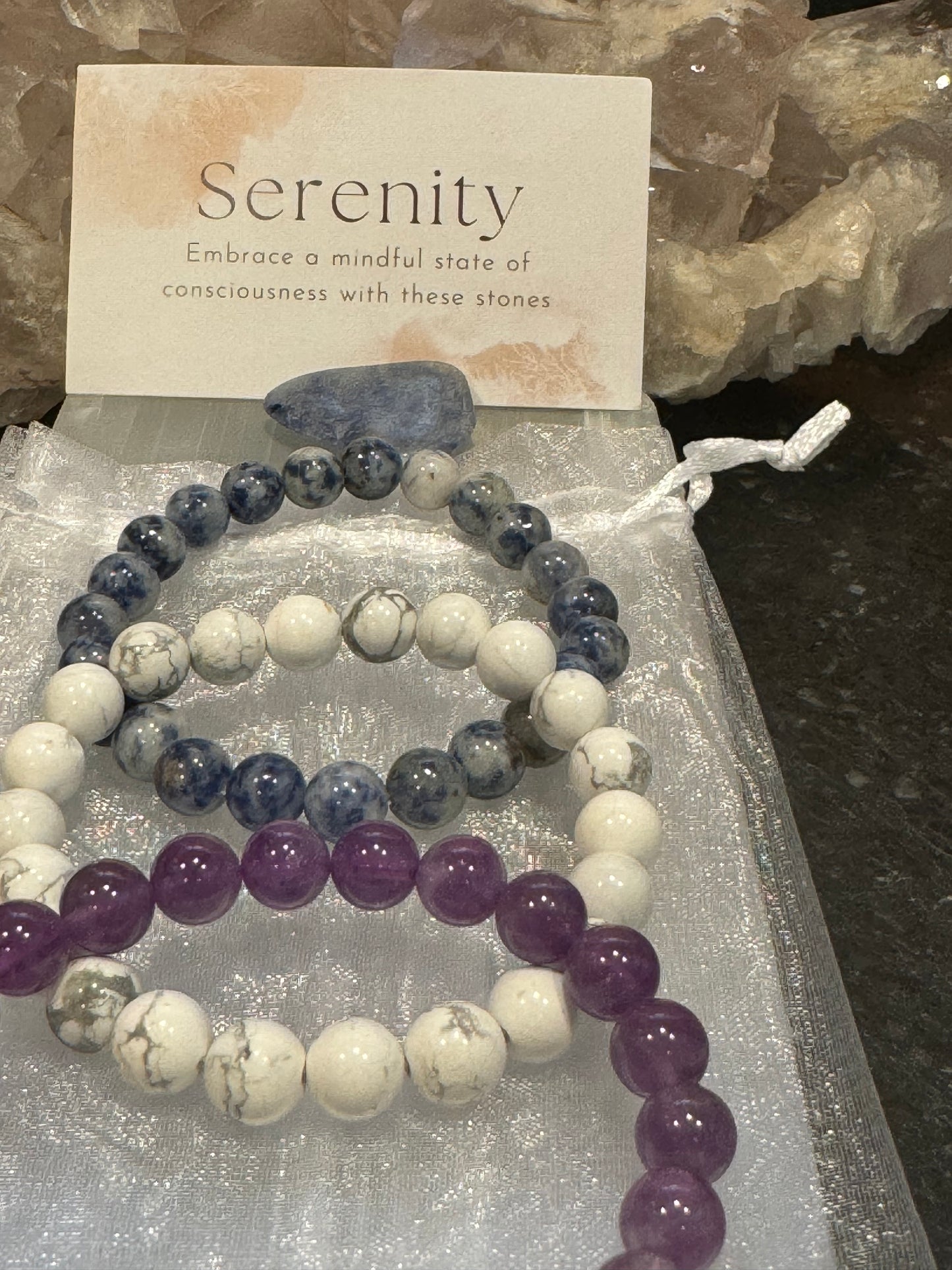 Calm Zen Intention Manifesting Crystal Bracelet Set